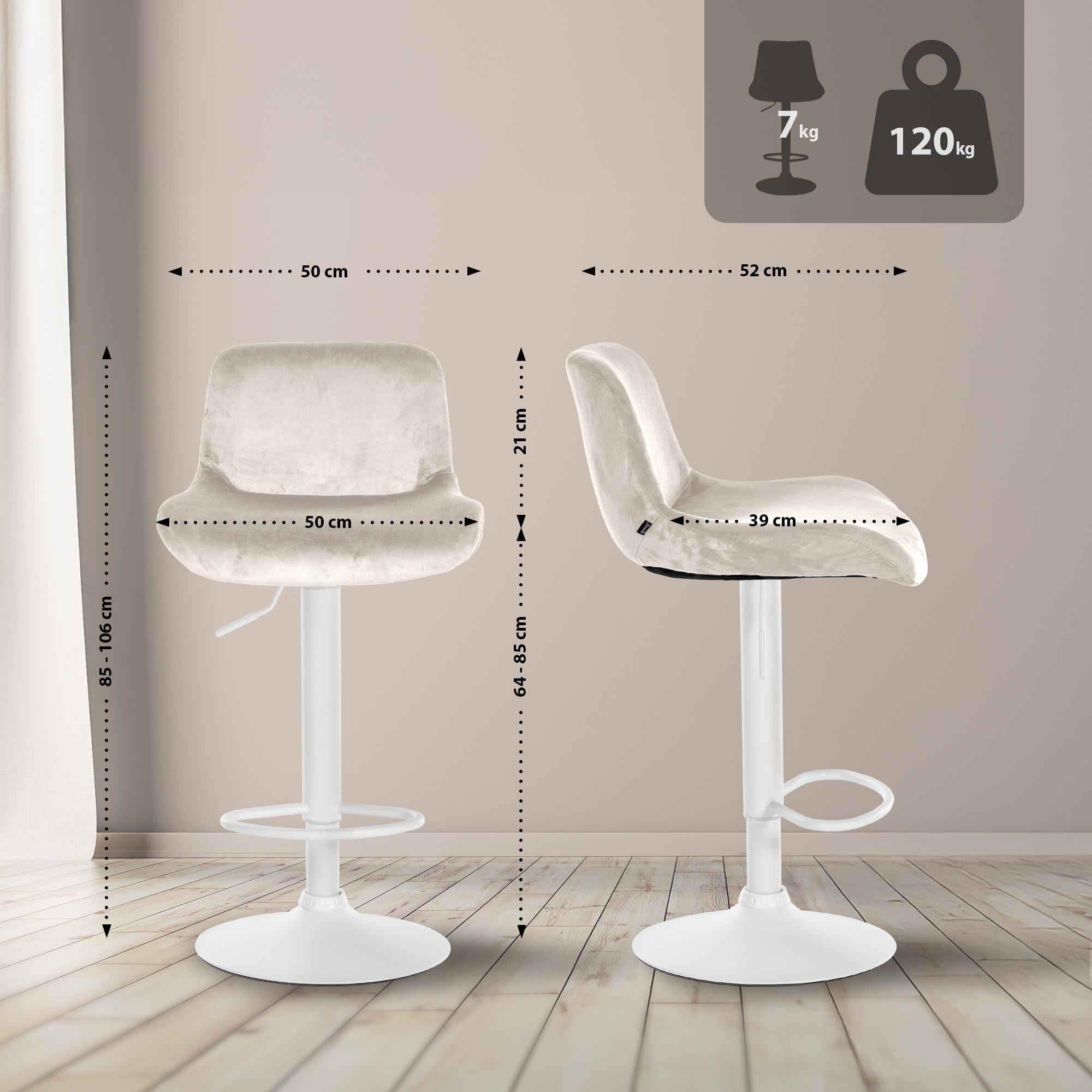 Lot de 2 tabourets de bar Solon blanc