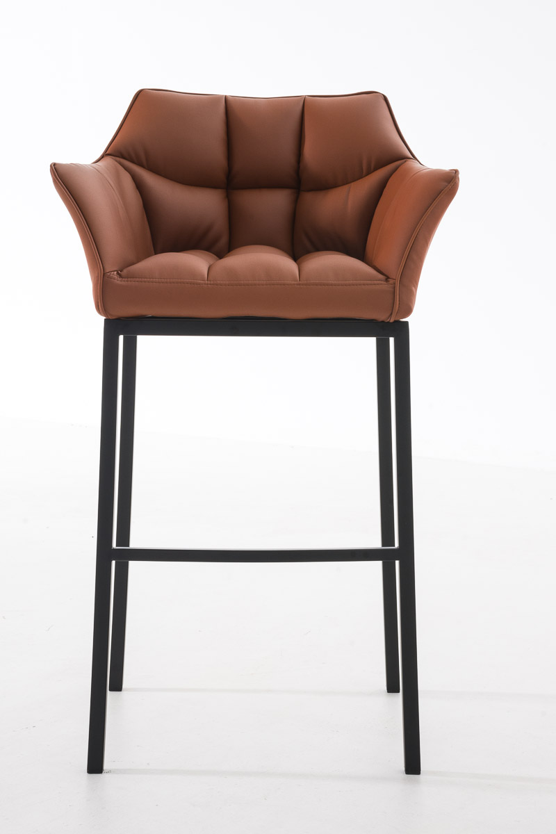 Ensemble de 2 tabourets de bar Damaso en similicuir avec piétement en métal