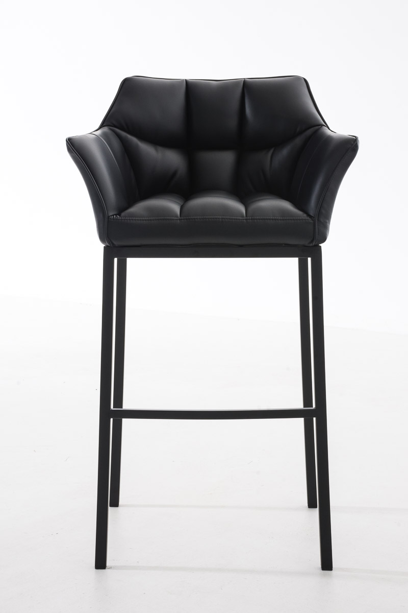 Ensemble de 2 tabourets de bar Damaso en similicuir avec piétement en métal