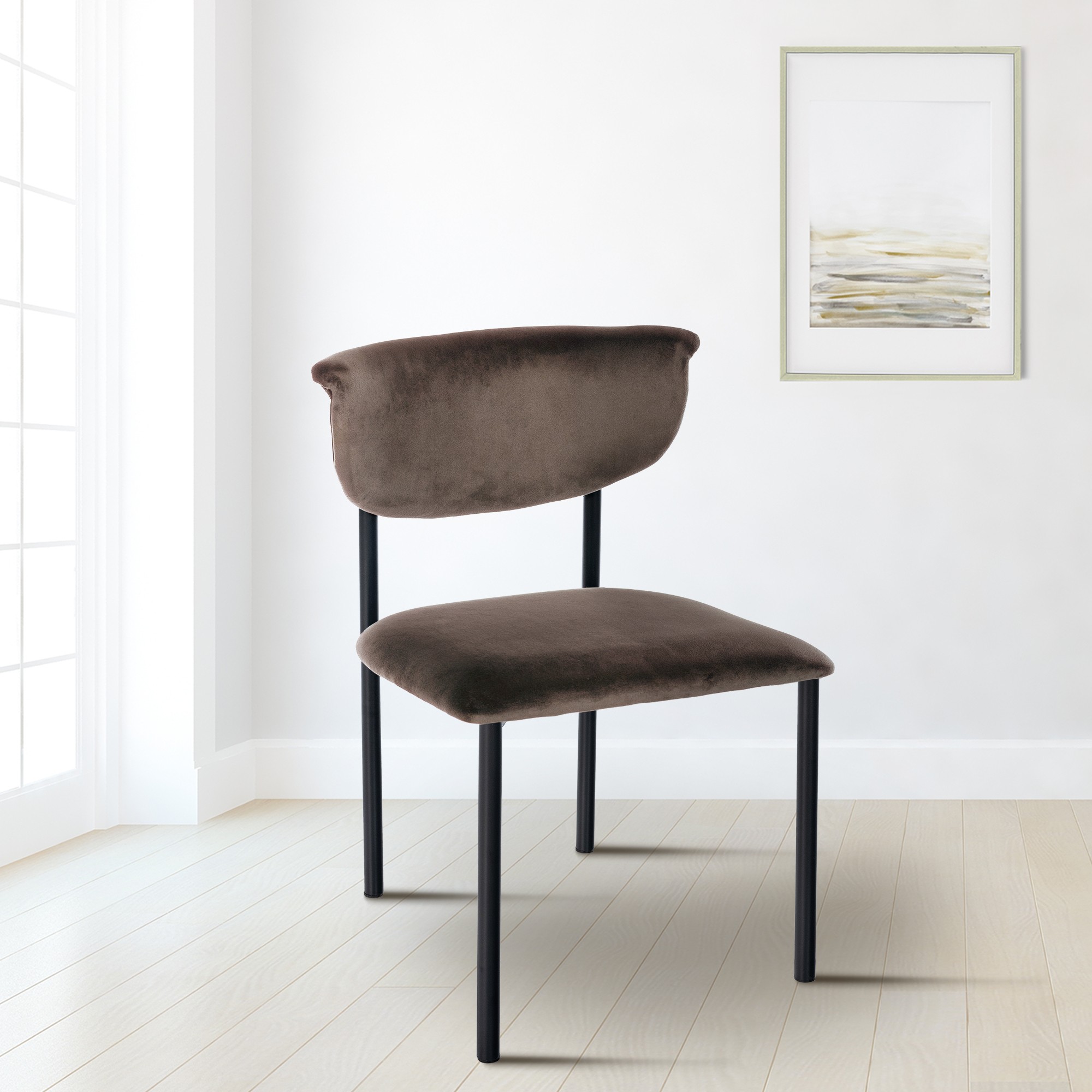 Lot de 2 chaises de salle à manger Gambell en velours
