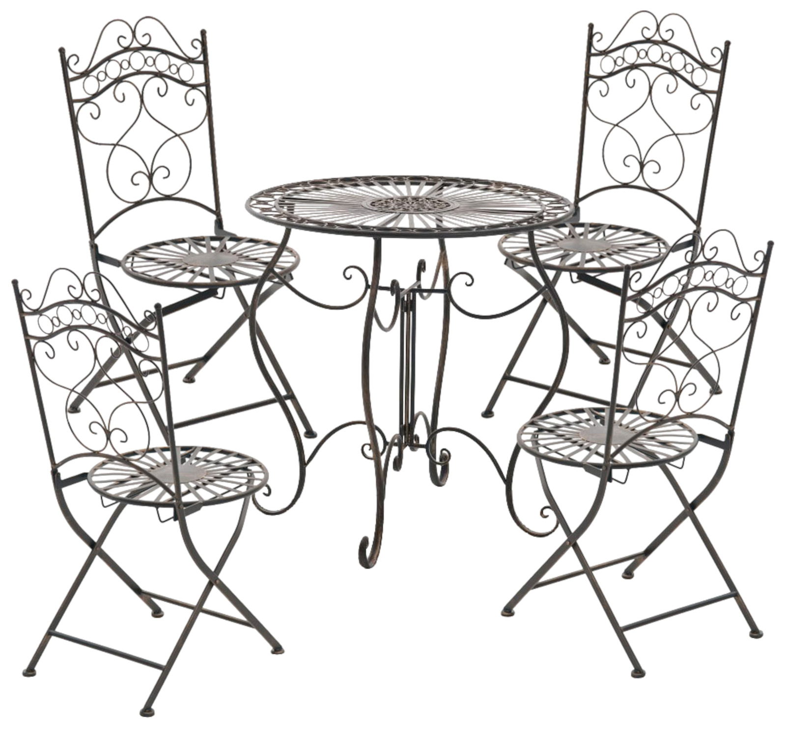 Lot de 2 Chaises de jardin pliables Indra en fer forgé