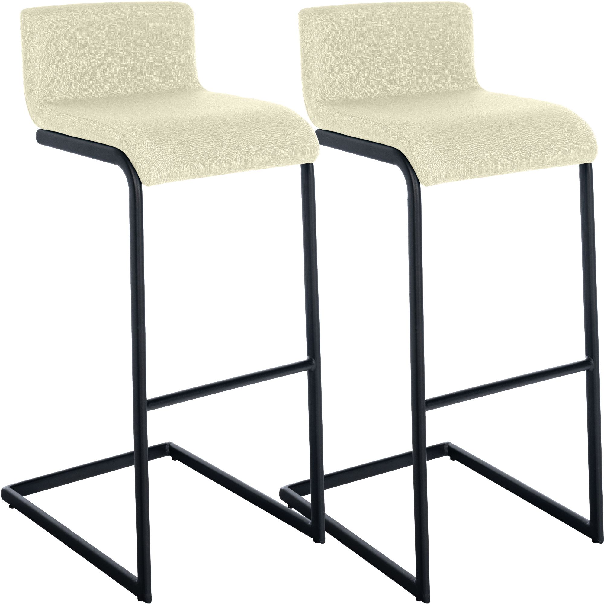 Lot de 2 Tabourets de Bar Newport, Piétement Métallique Noir