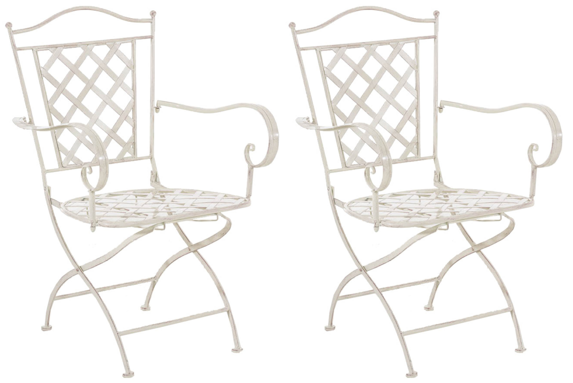 Lot de 2 chaises de jardin pliables Adara en fer