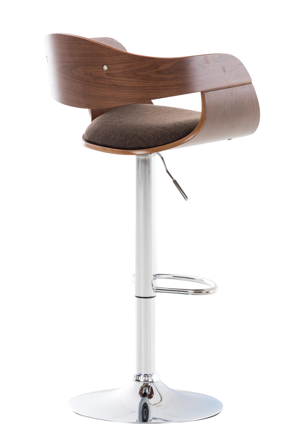 Lot de 2 tabourets de bar Kingston en tissu avec piètement en métal aspect chromé