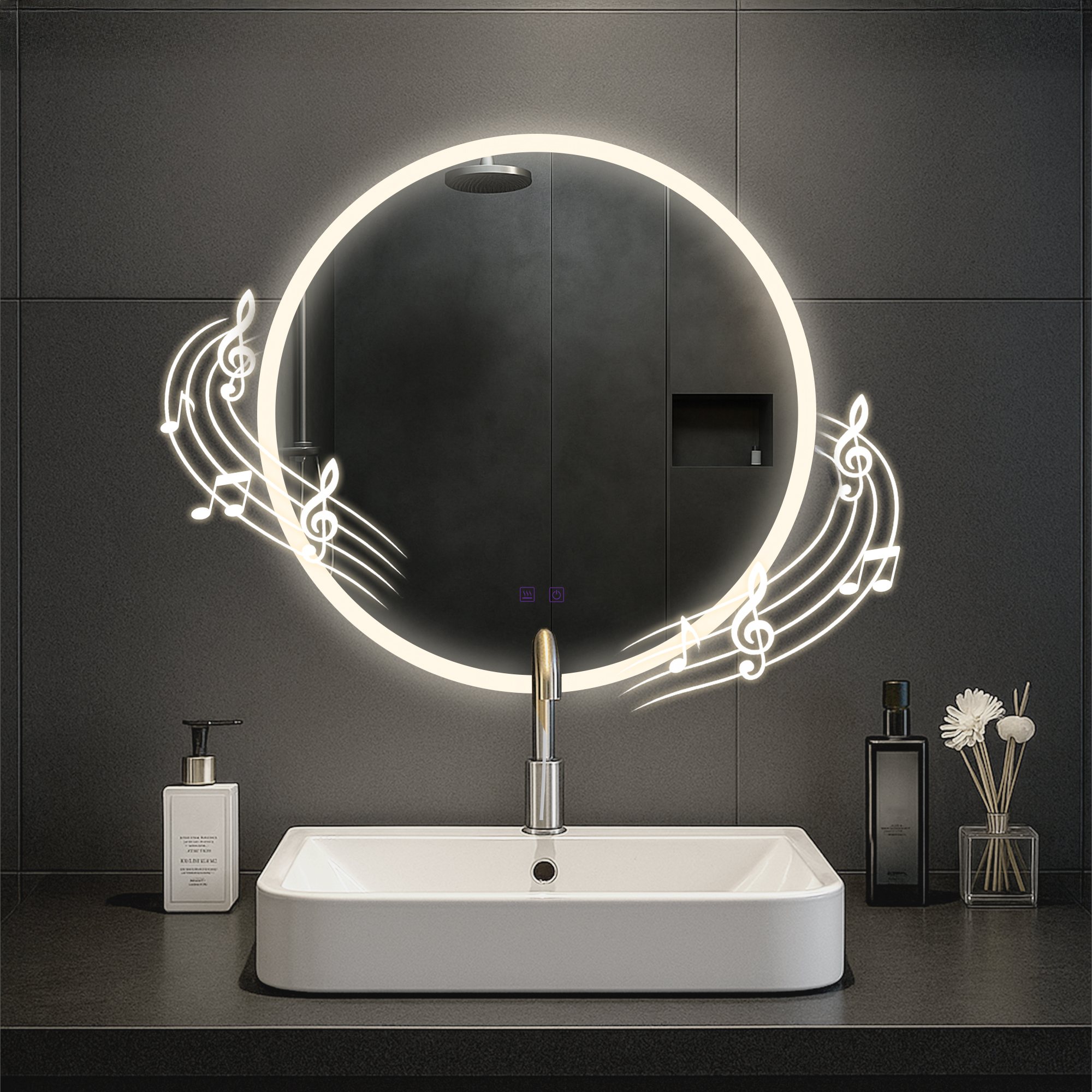 Miroir de salle de bain Laconia avec Bluetooth