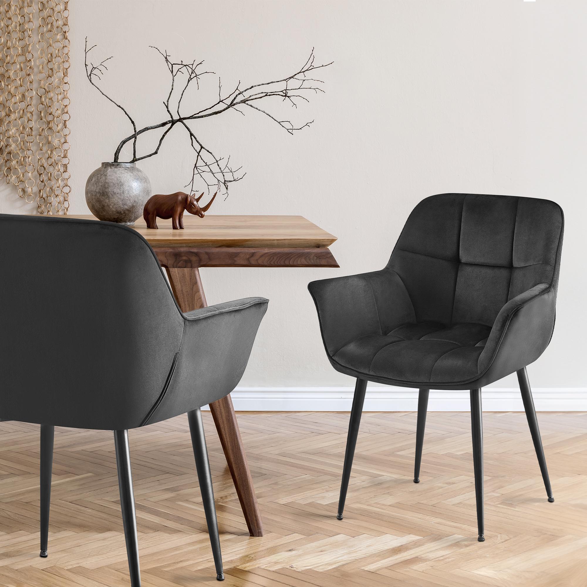 Chaise de salle à manger Roseville velours