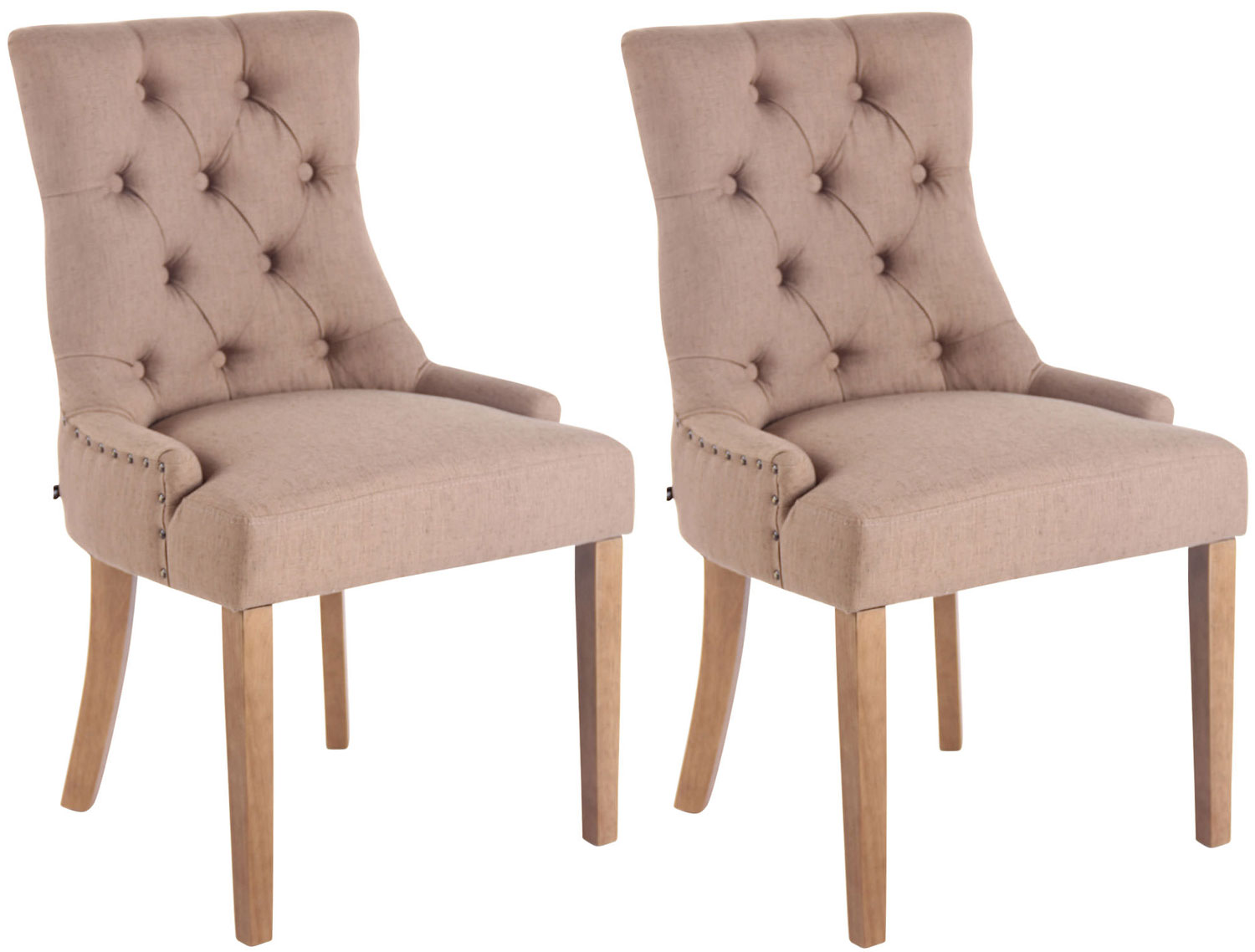 Lot de 2 chaises de salle à manger Aberdeen en tissu