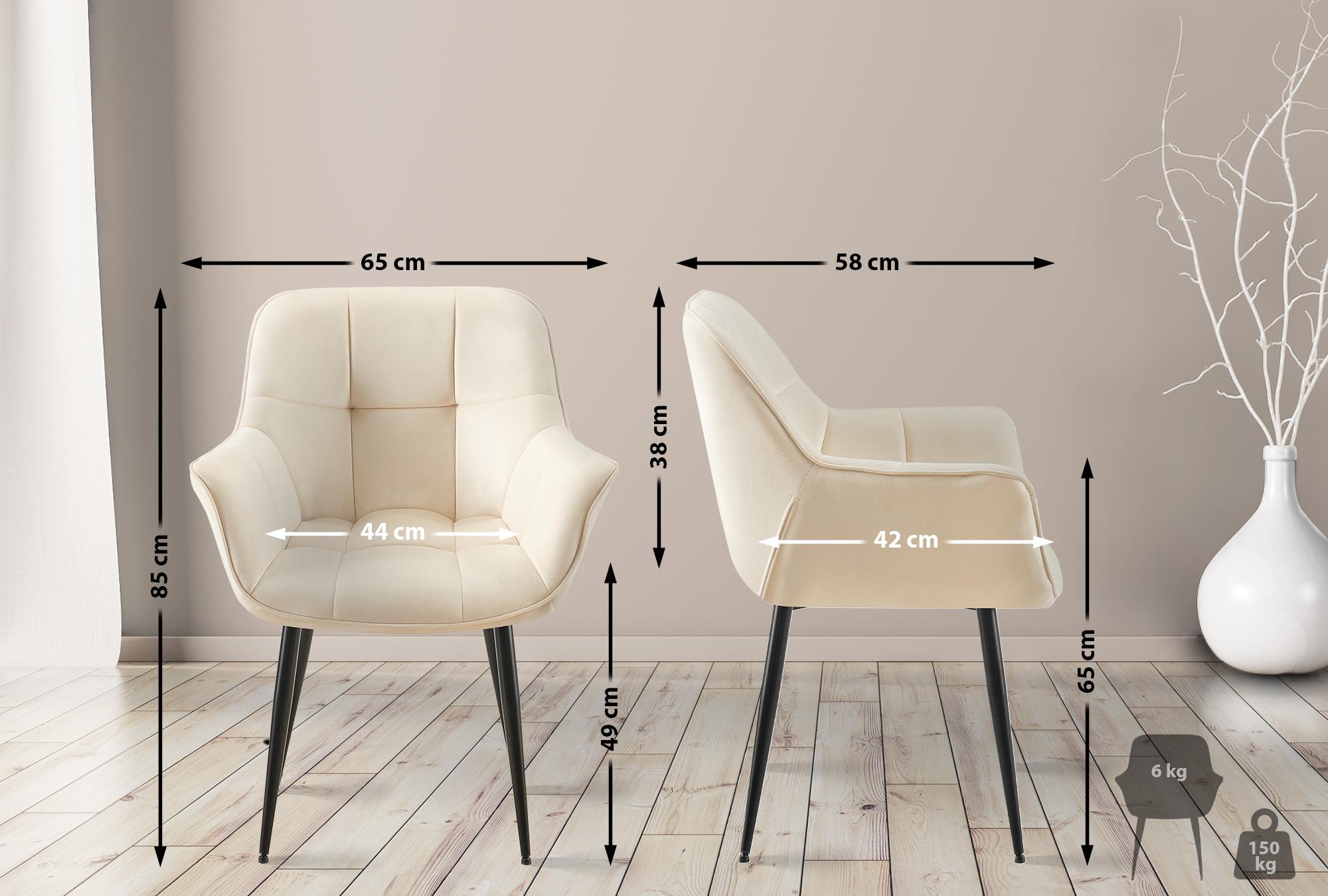 Chaise de salle à manger Roseville velours