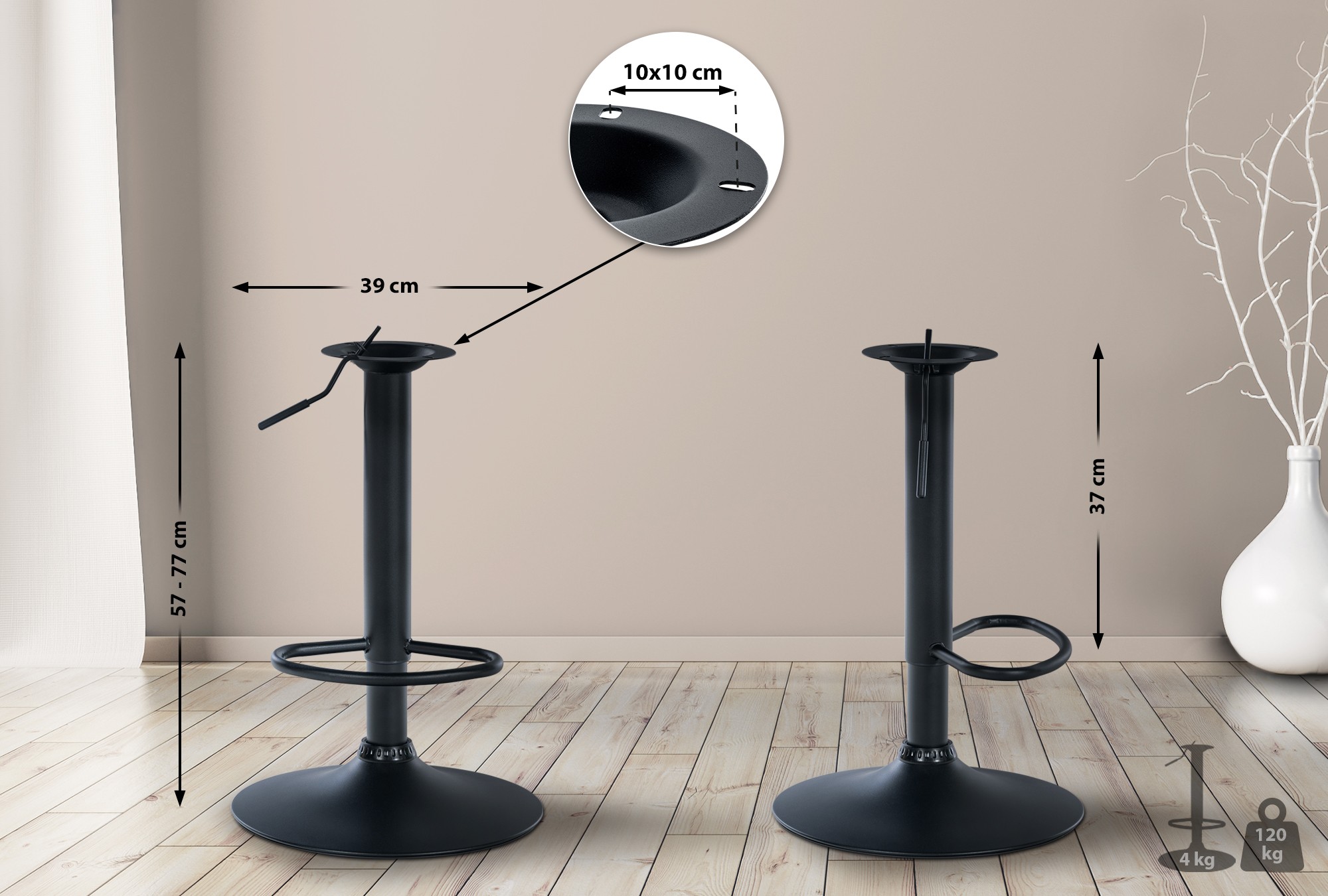 Structure de remplacement pour tabouret de bar 1 10 x 10 cm
