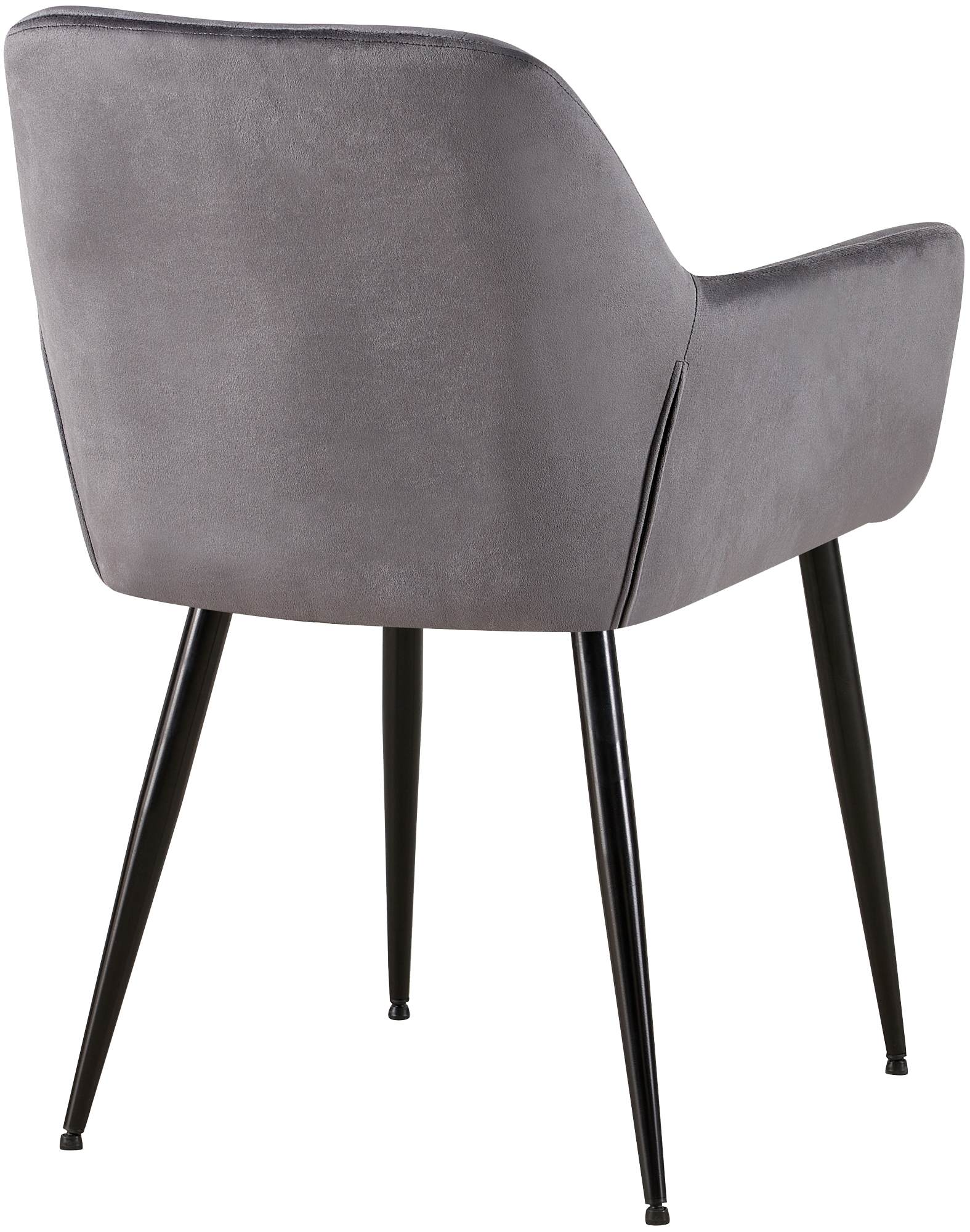 Chaise de salle à manger Emia en Velours avec Piètement en Métal noir