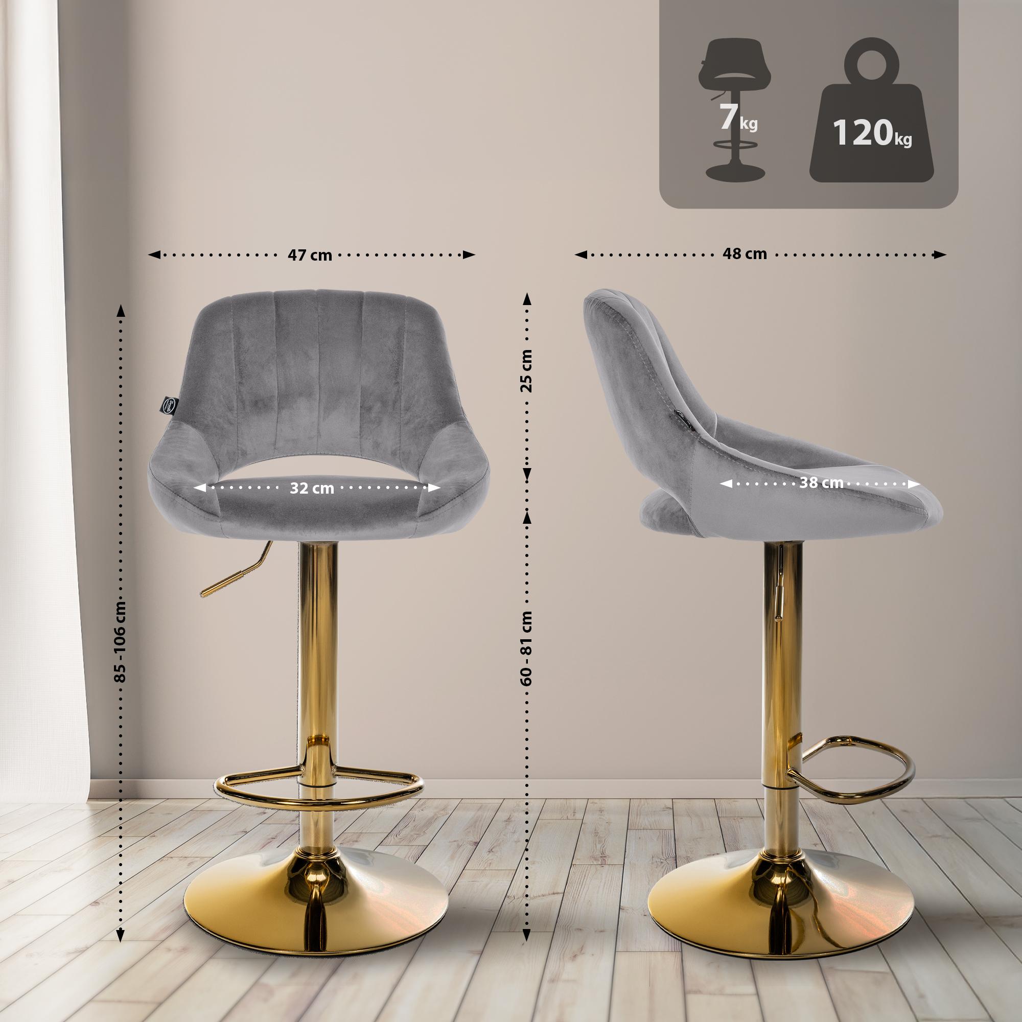 Tabouret de bar Milet en velours