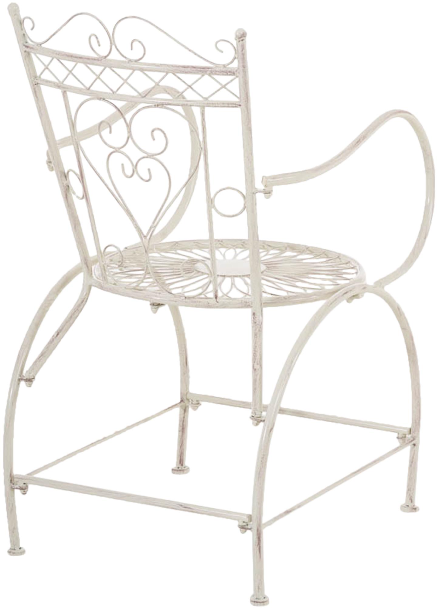 Chaise d'extérieur Sheela en fer avec accoudoirs et repose-pieds