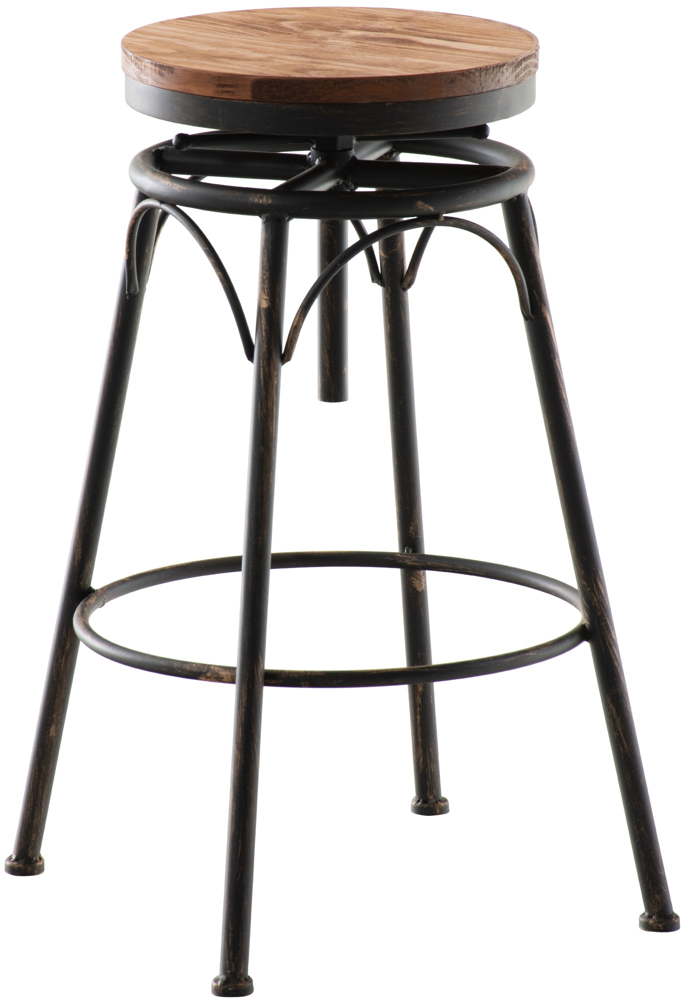 Lot de 2 tabourets de bar Beam avec assise en bois au style industriel