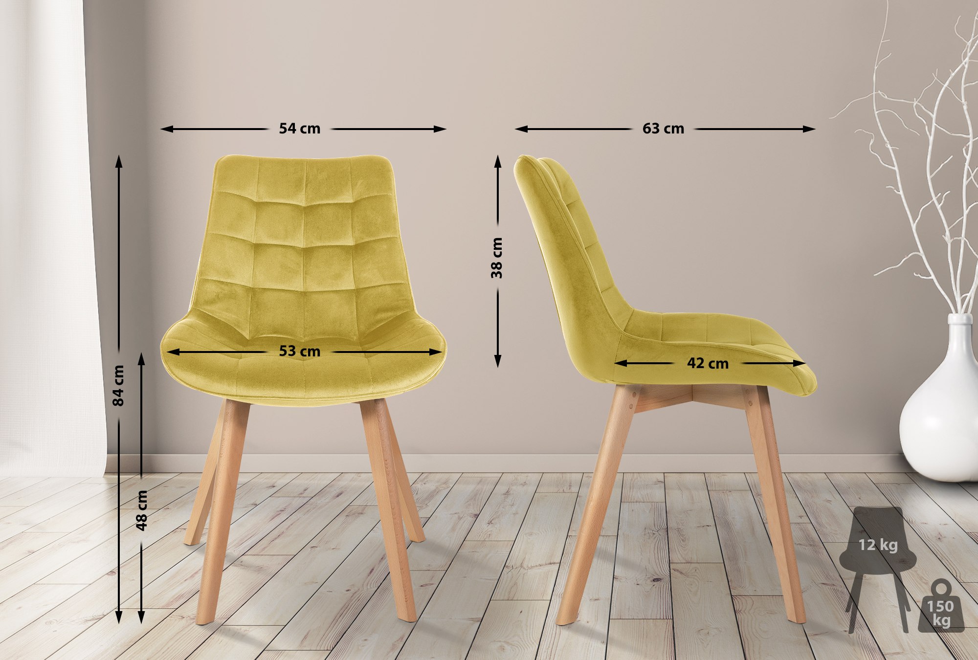 Chaise Brook velours