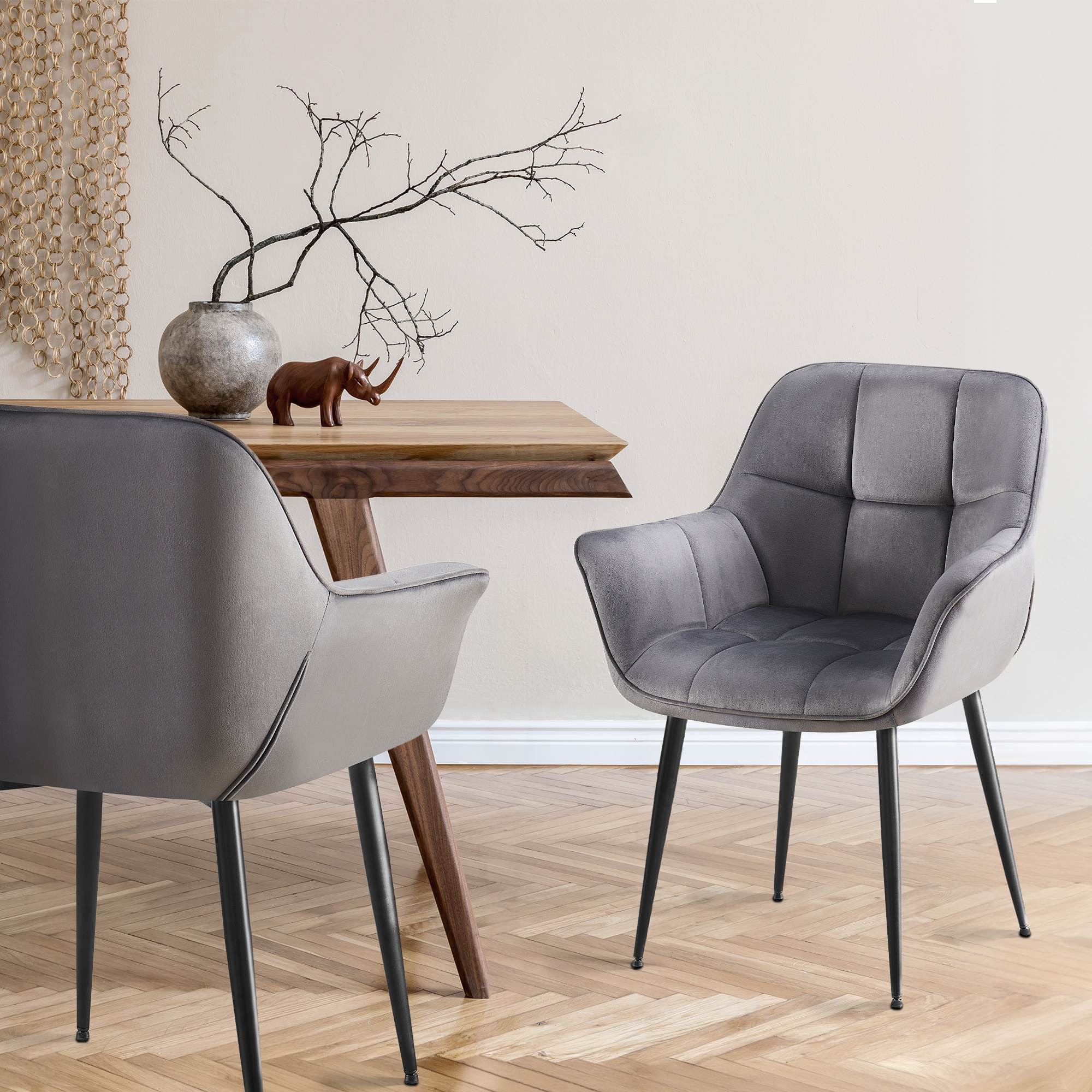 Chaise de salle à manger Roseville velours