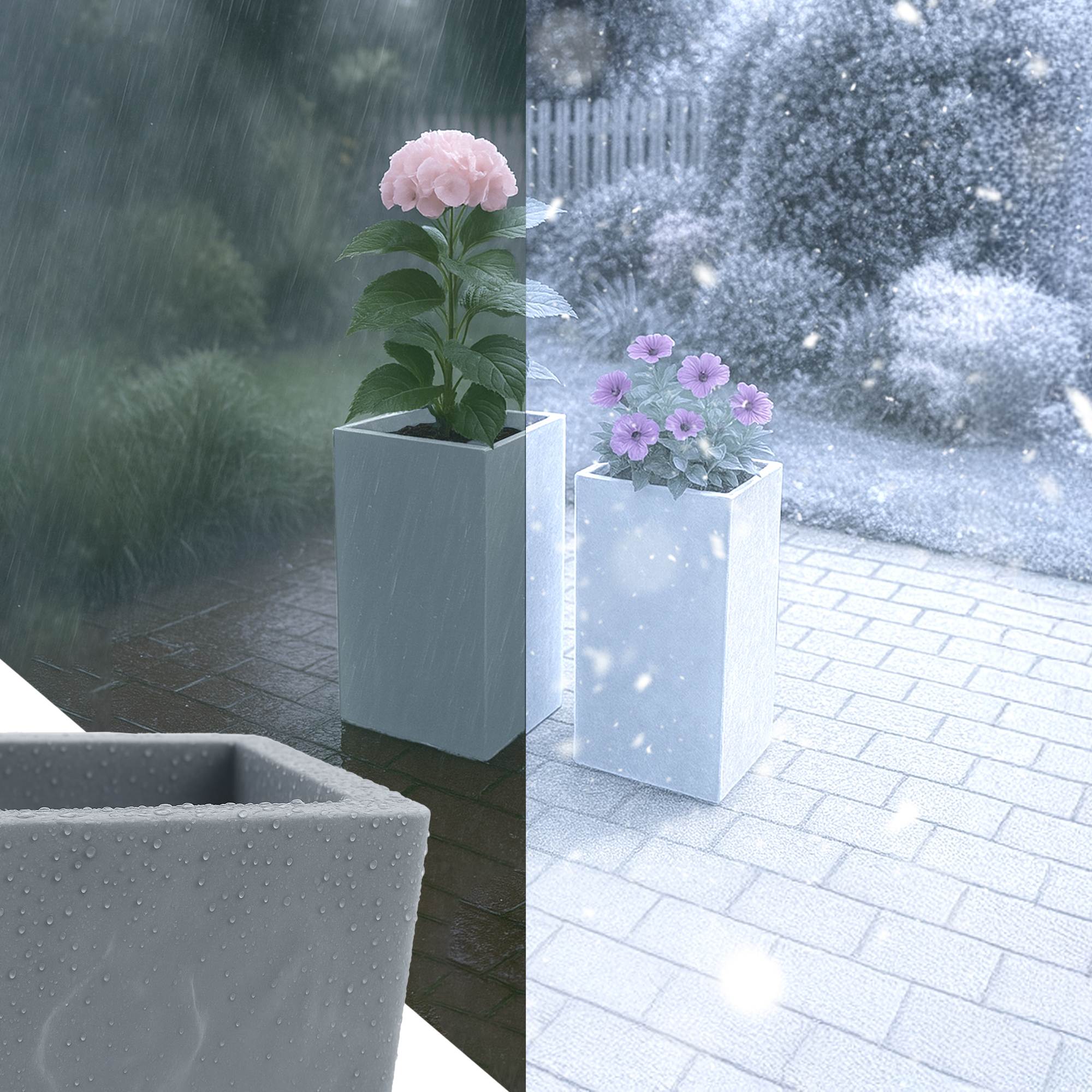 Set de 2 bacs à plantes carrés 3