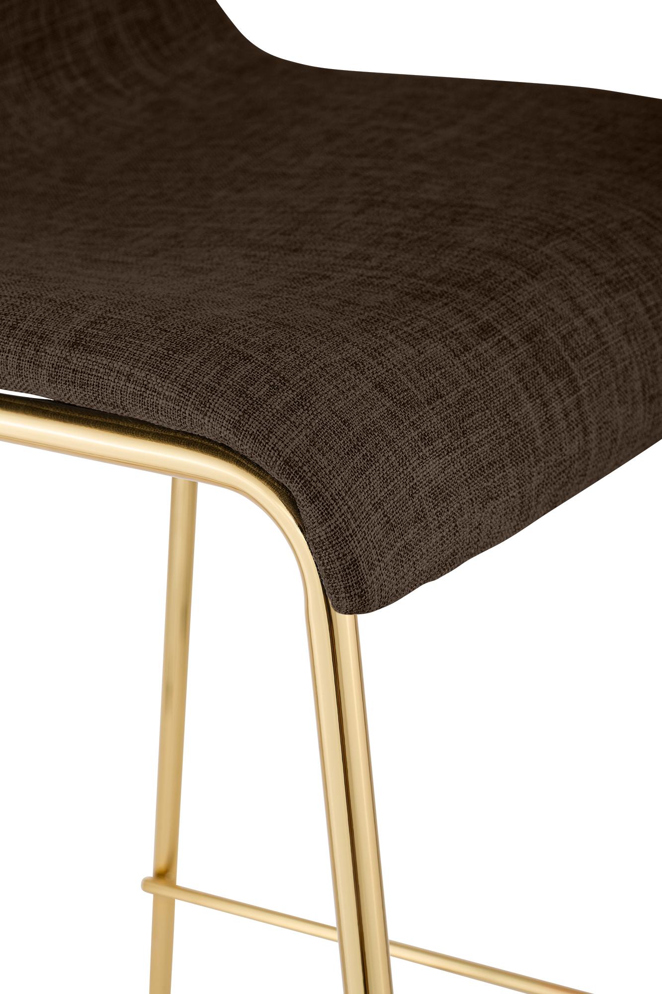 Tabouret de bar Hover tissu cadre à quatre pieds doré