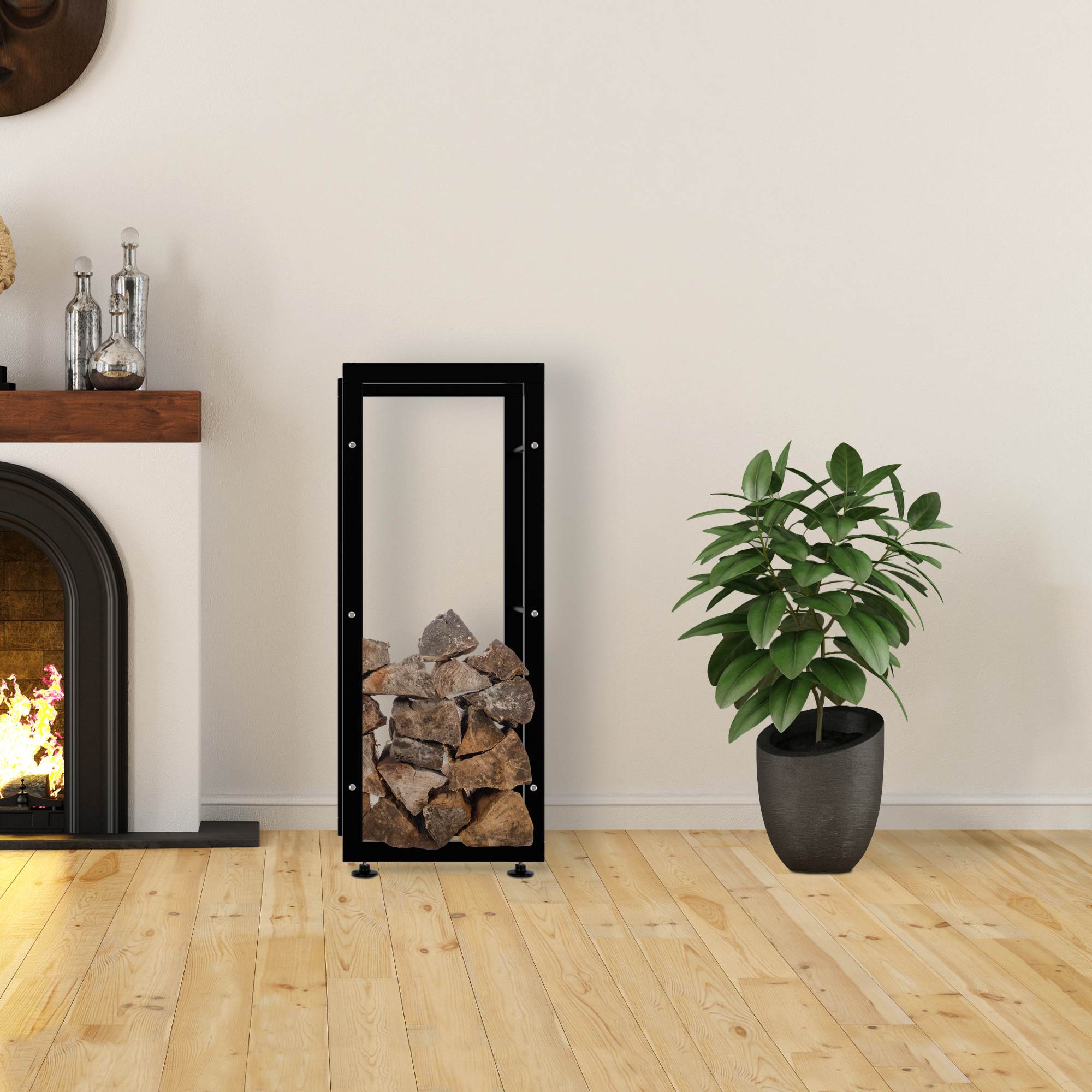 Porte-bûches pour bois de cheminée Keri V2