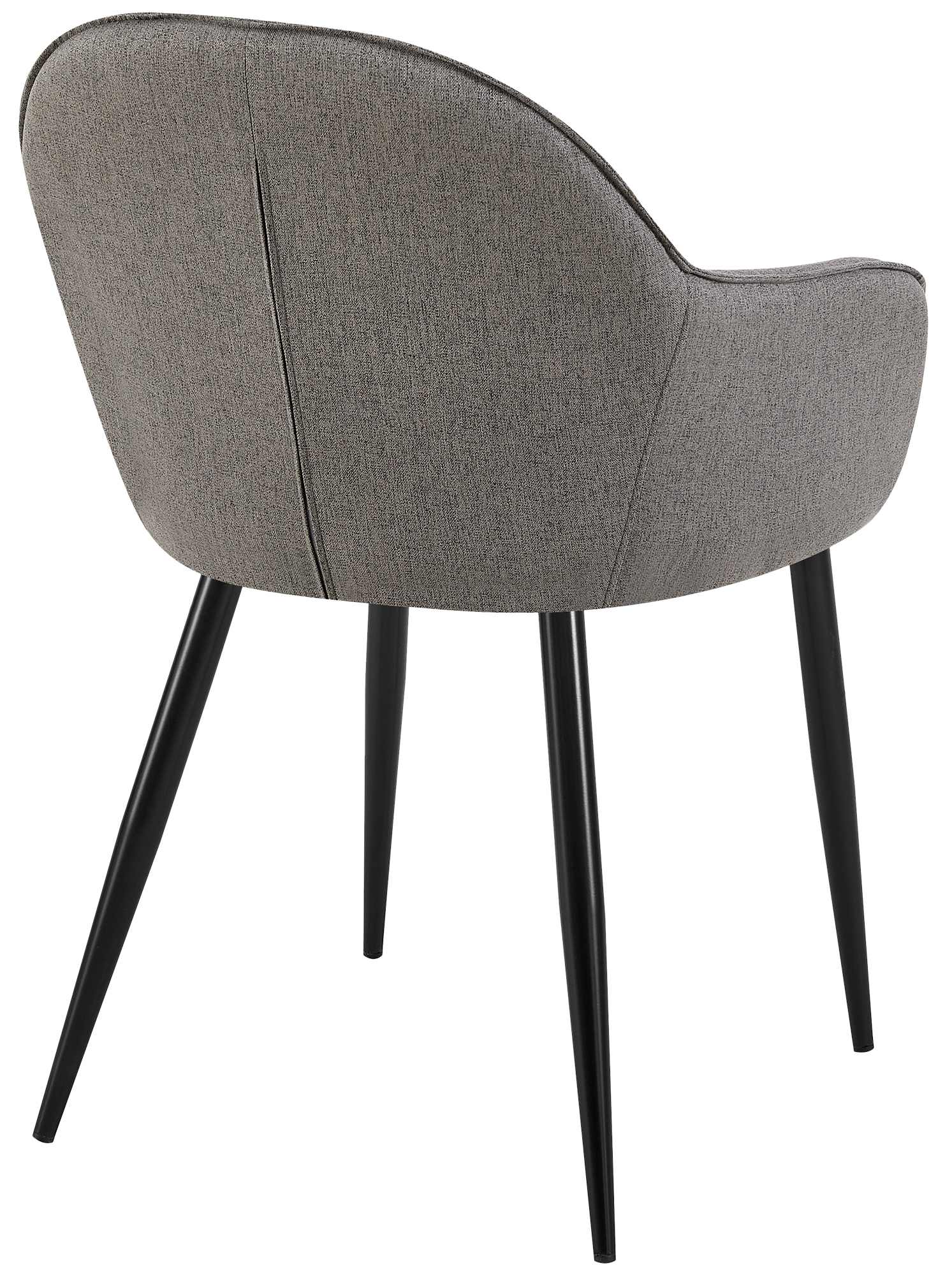 Lot de 2 Chaises de salle à manger Boise en Tissu avec Piètement en Métal noir