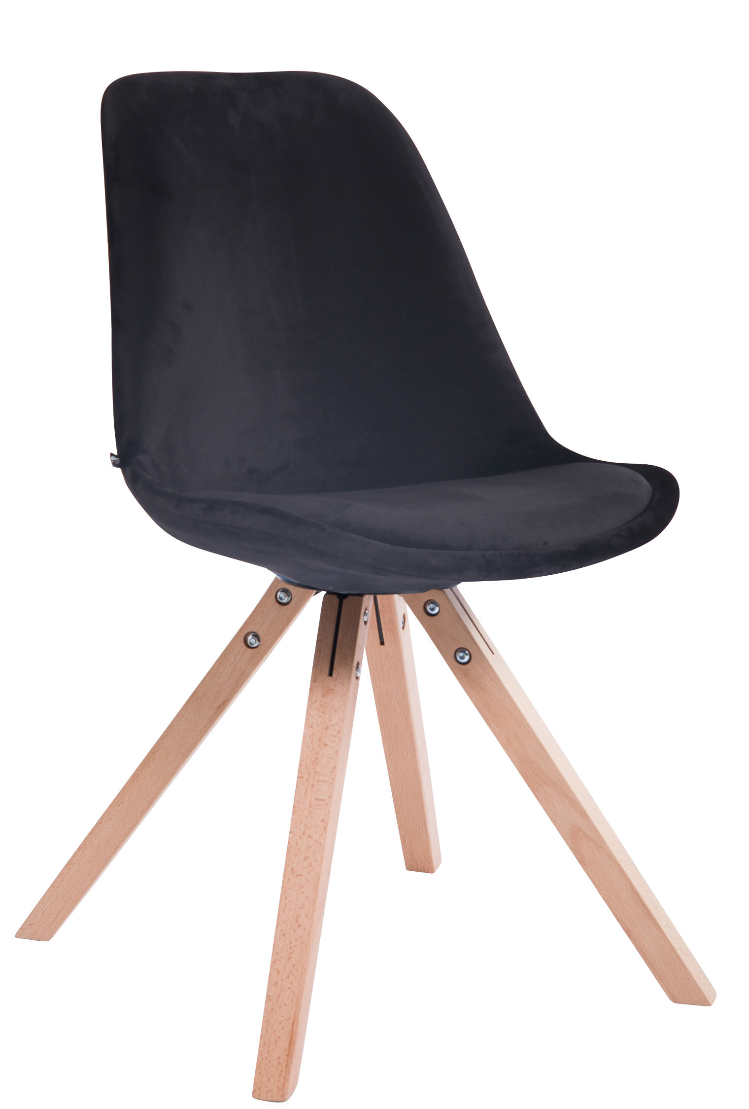 Chaise de salle à manger Toulouse en velours Pieds carrés