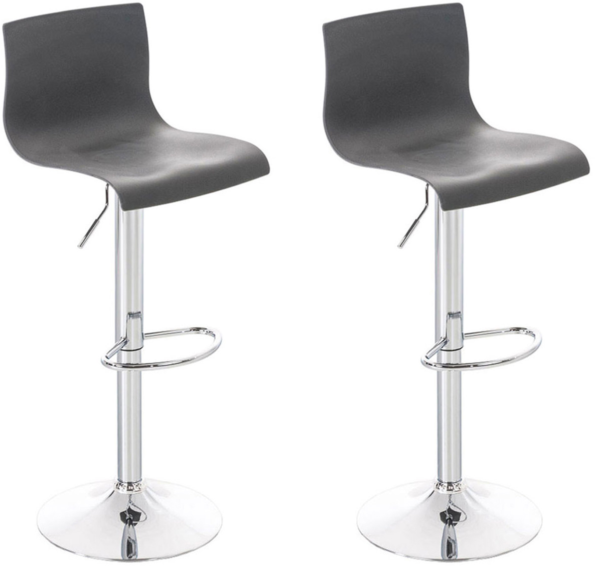 Lot de 2 tabouret de bar Hover Assise Plastique et Piètement Métal chromé