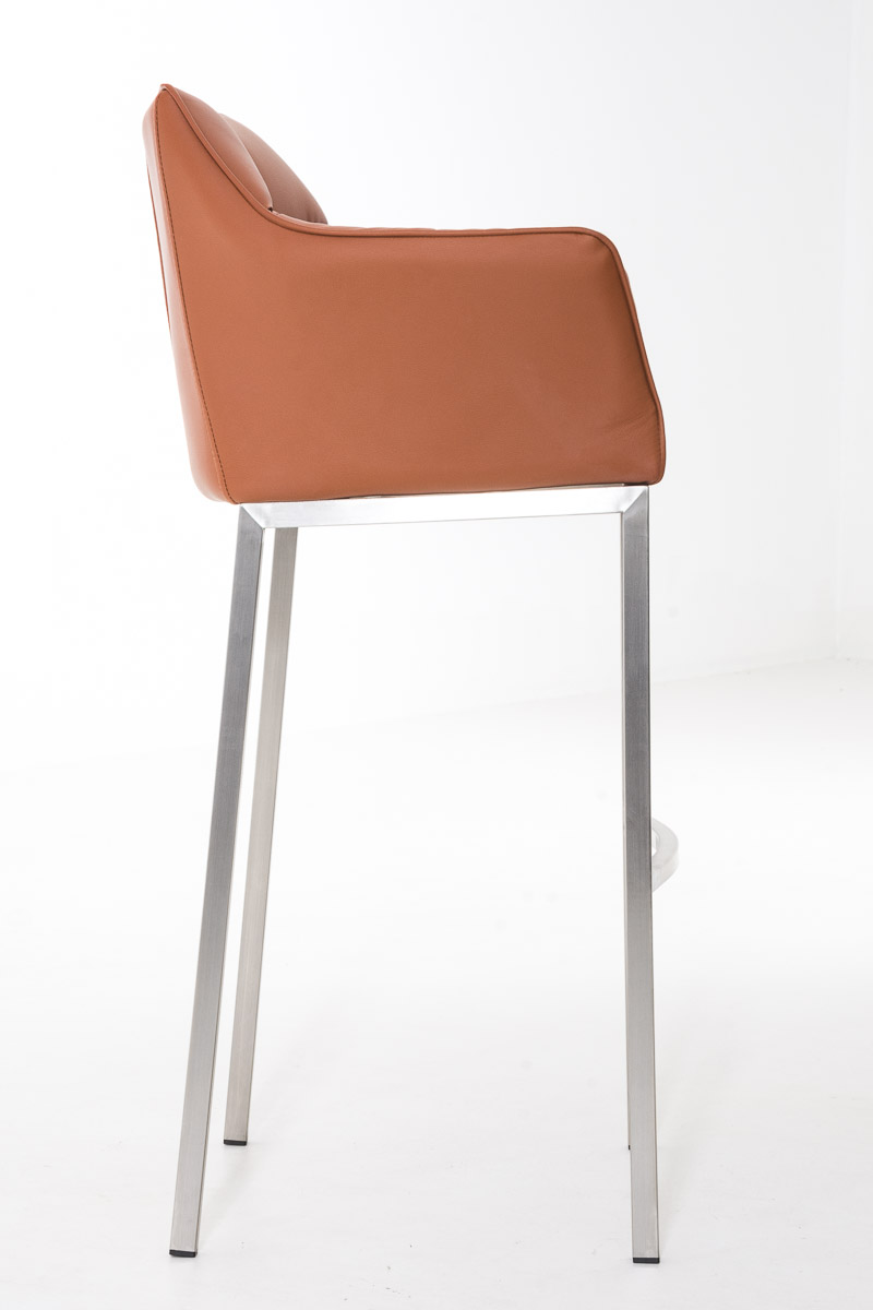 Ensemble de 2 tabourets de bar Damaso en similicuir avec piétement en métal