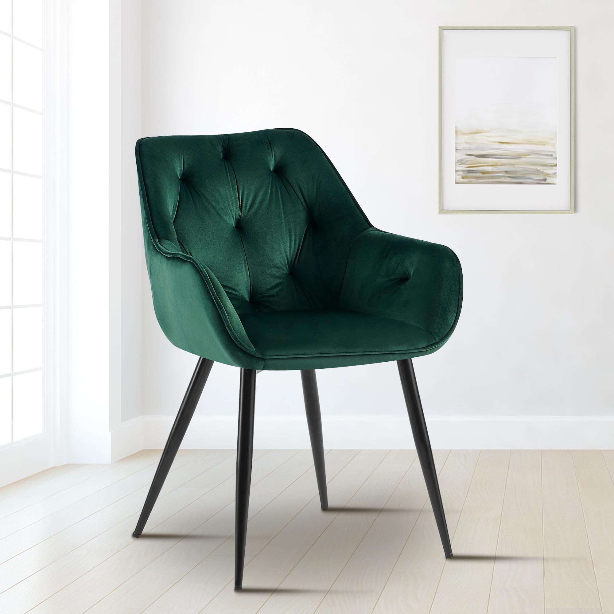 Lot de 2 chaises de salle à manger Cassis revêtement en velours