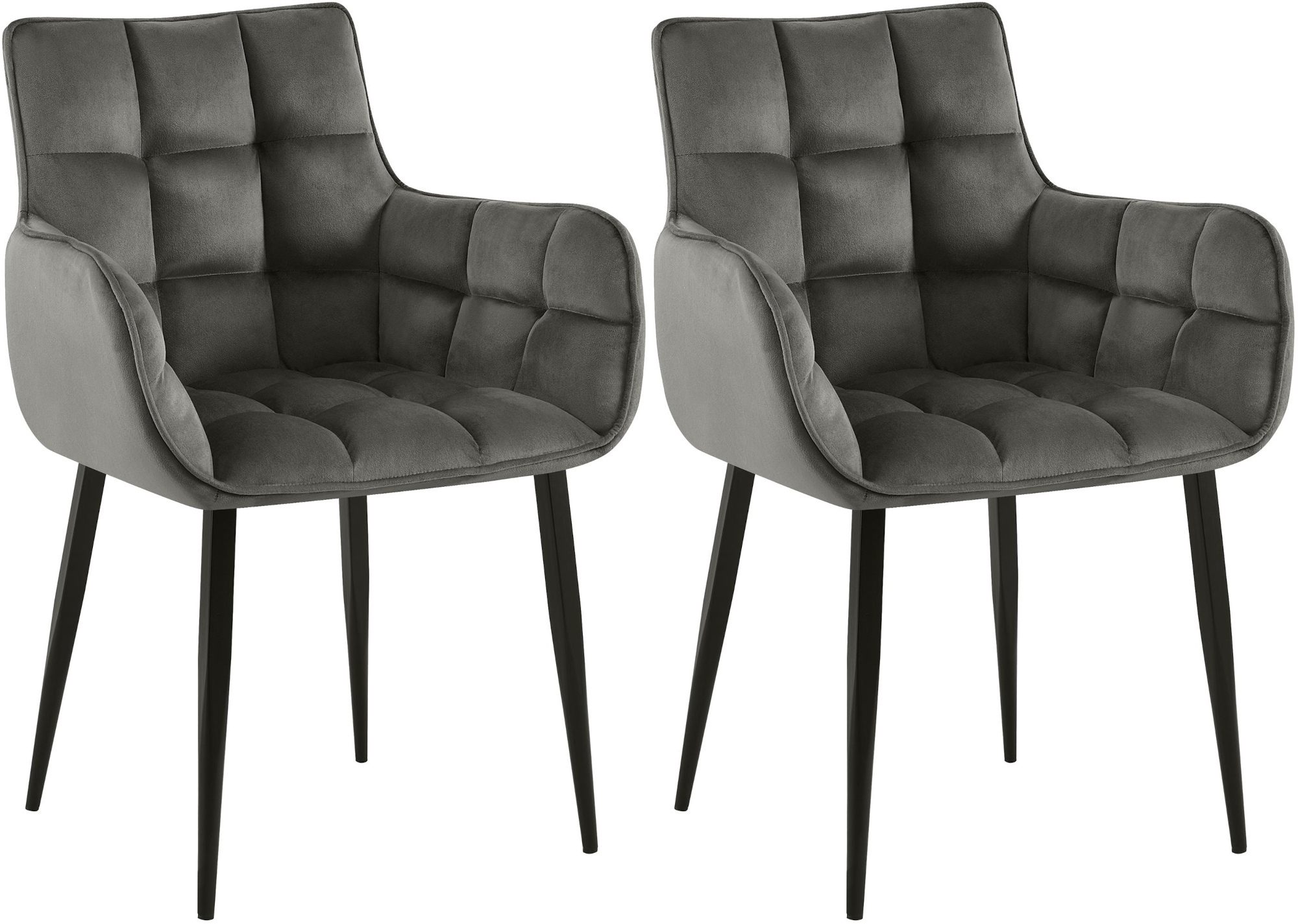 Lot de 2 chaises Tirana velours