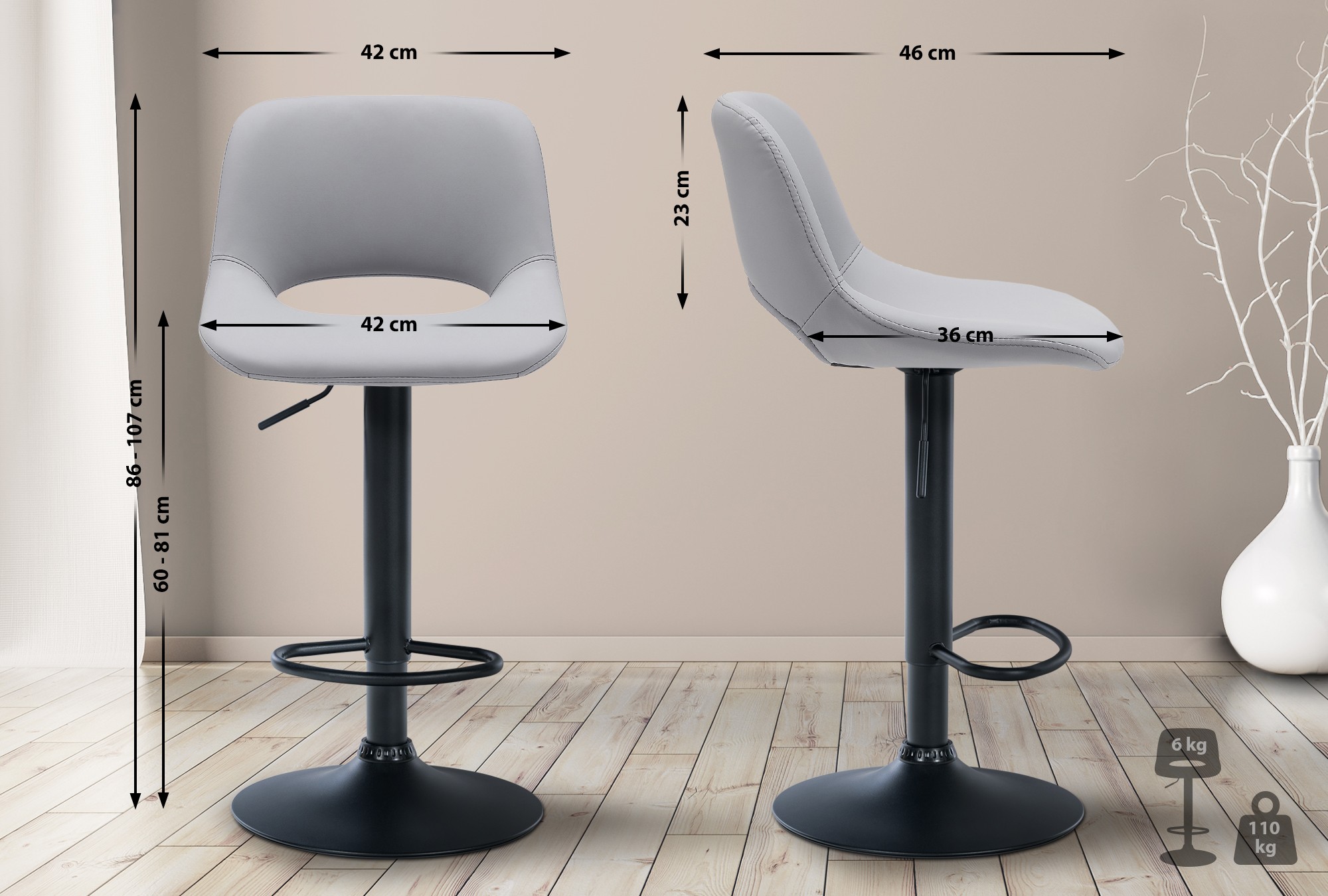 Tabouret de bar Camden similicuir