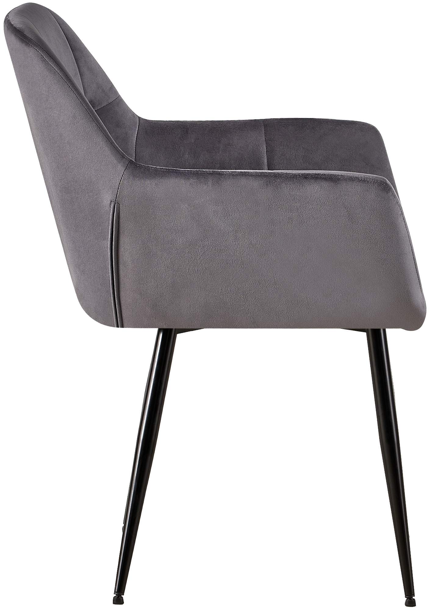 Chaise de salle à manger Emia en Velours avec Piètement en Métal noir