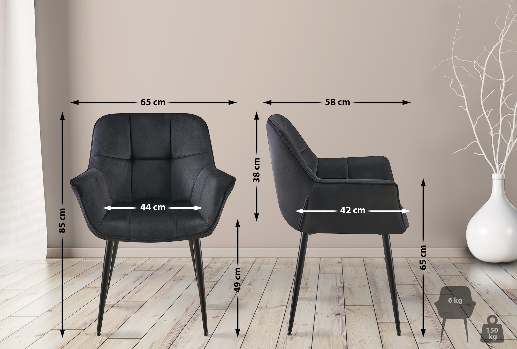 Chaise de salle à manger Roseville velours