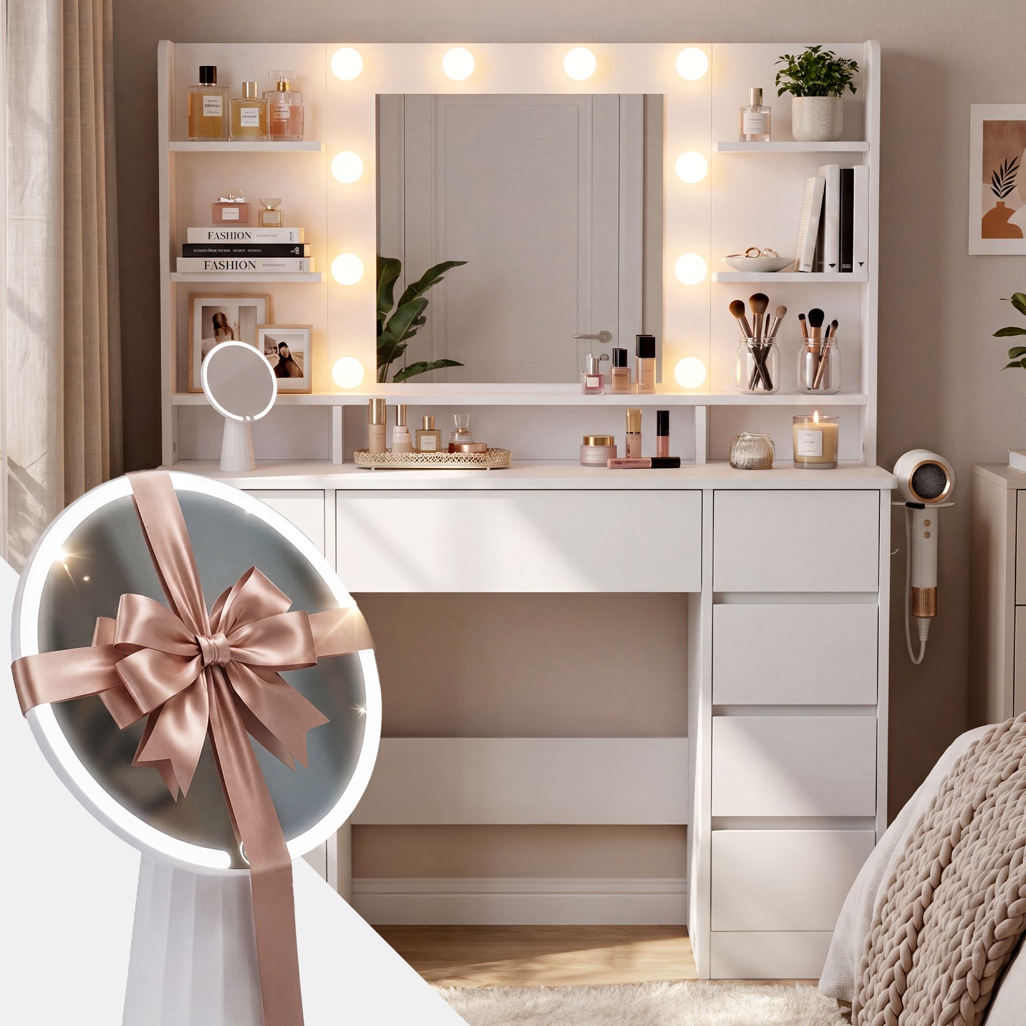 Coiffeuse Pretty avec miroir