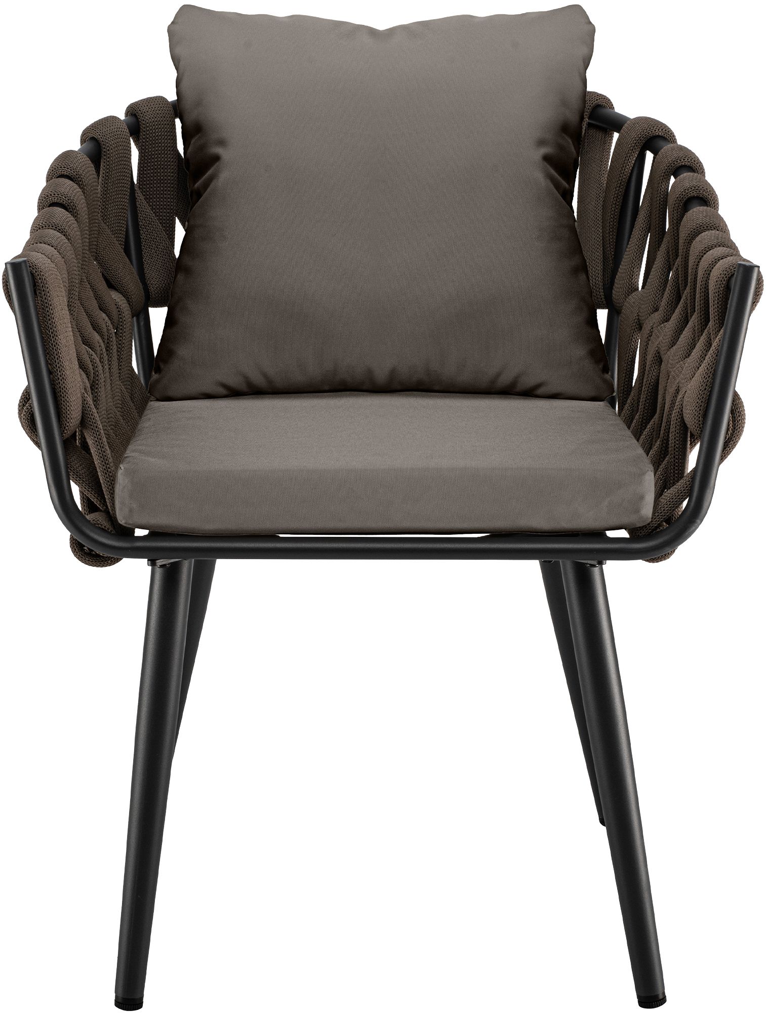 Fauteuil de jardin Naxos taupe avec coussin d'assise