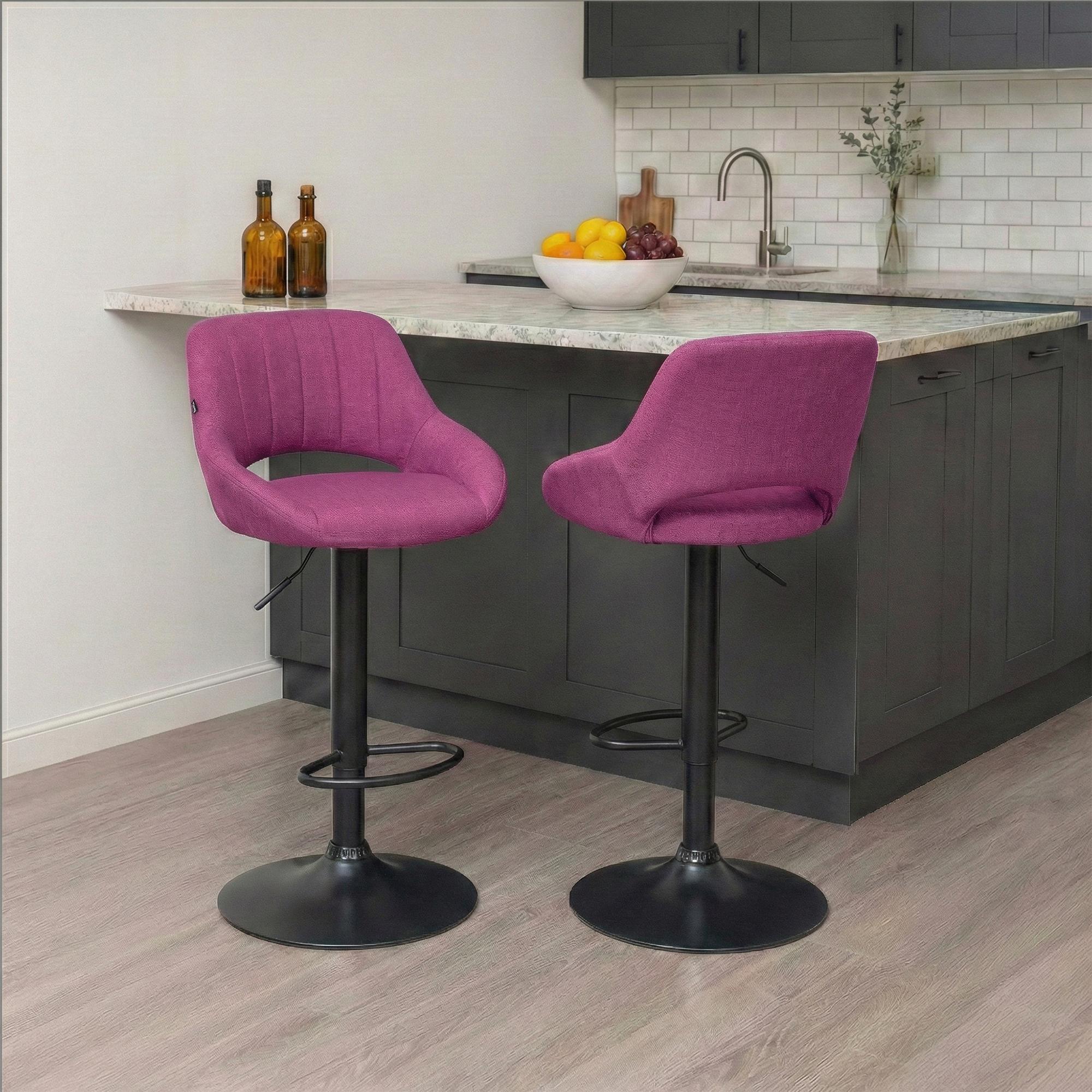 Lot de 2 tabourets de bar Milet en tissu