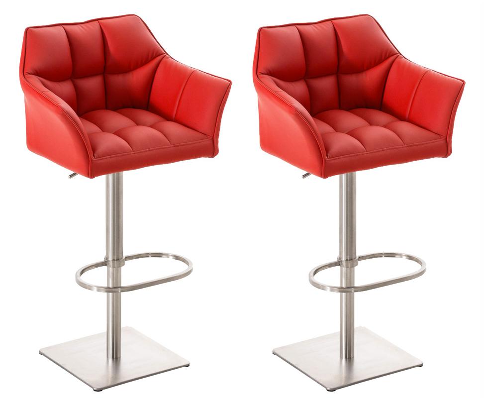 Lot de 2 tabourets de bar Damaso en similicuir