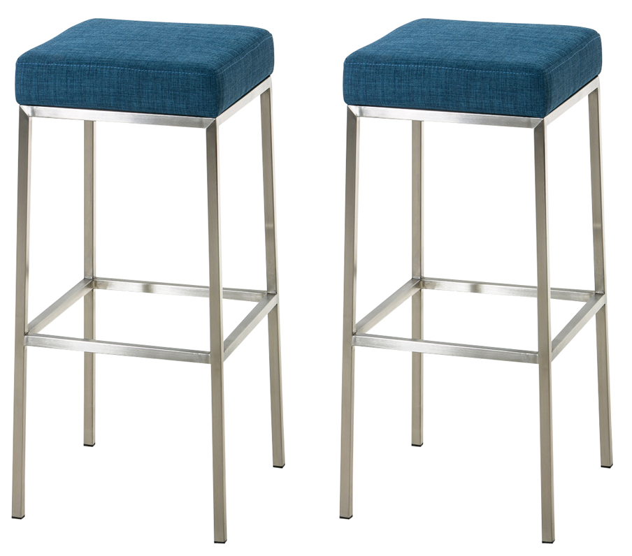 Lot de 2 tabourets de bar Montréal avec revêtement en tissu