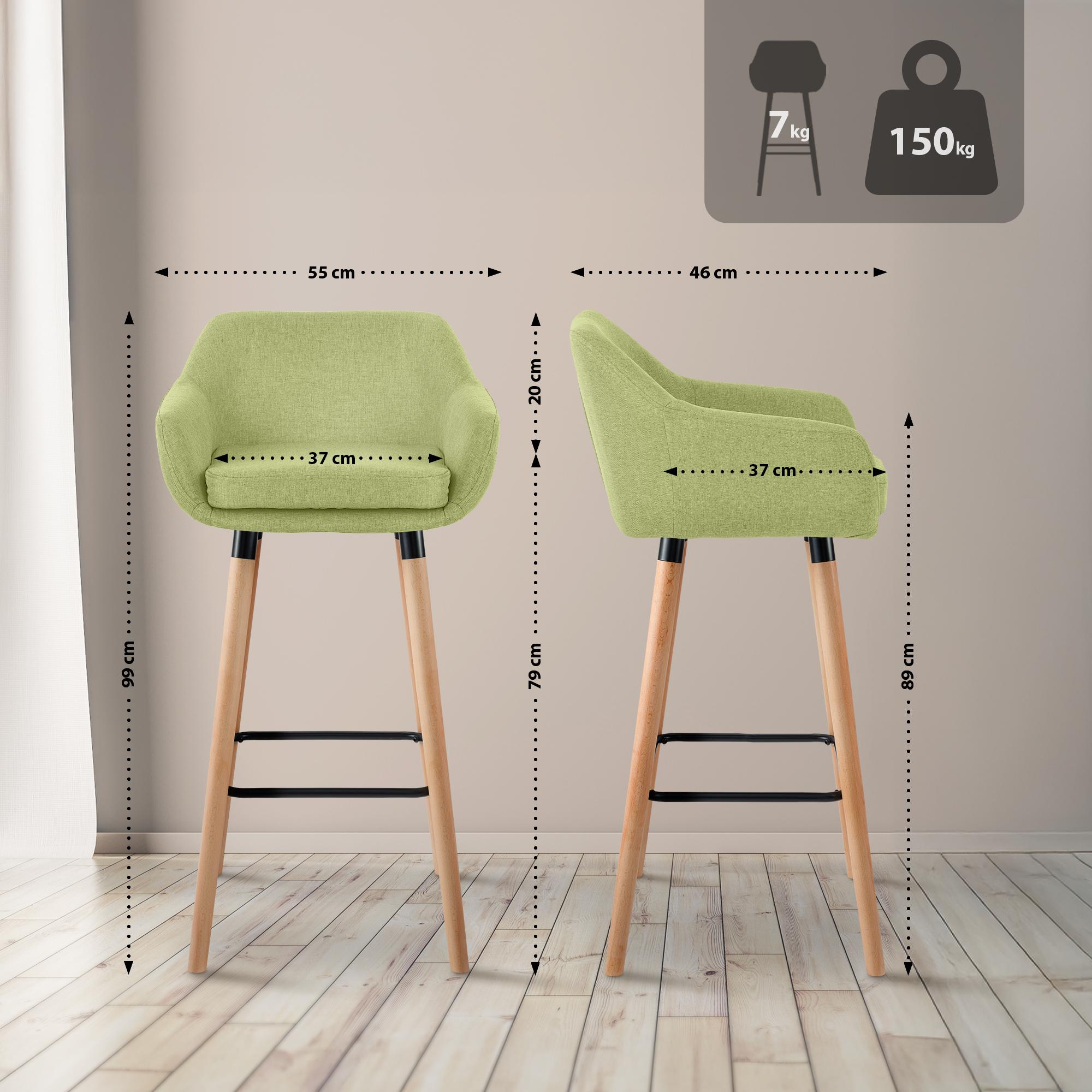 Lot de 2 tabourets de bar Grant en tissu
