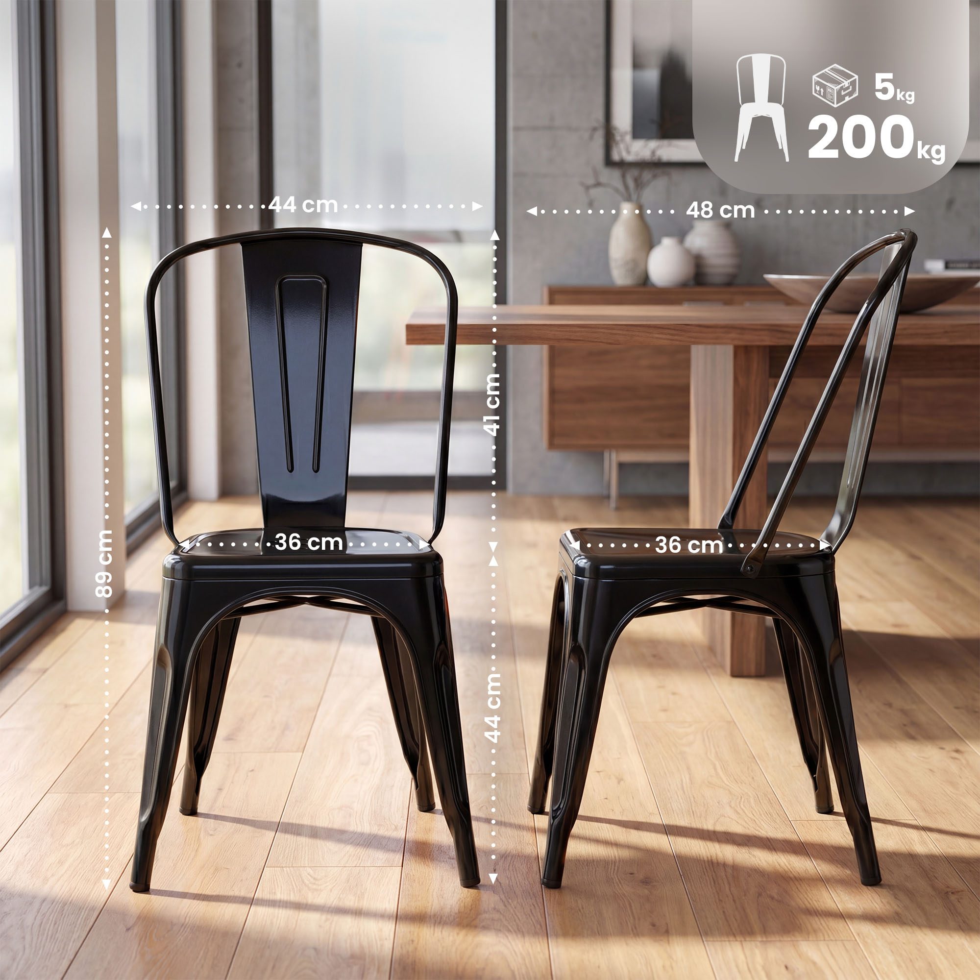 Chaise empilable en metal Benedikt