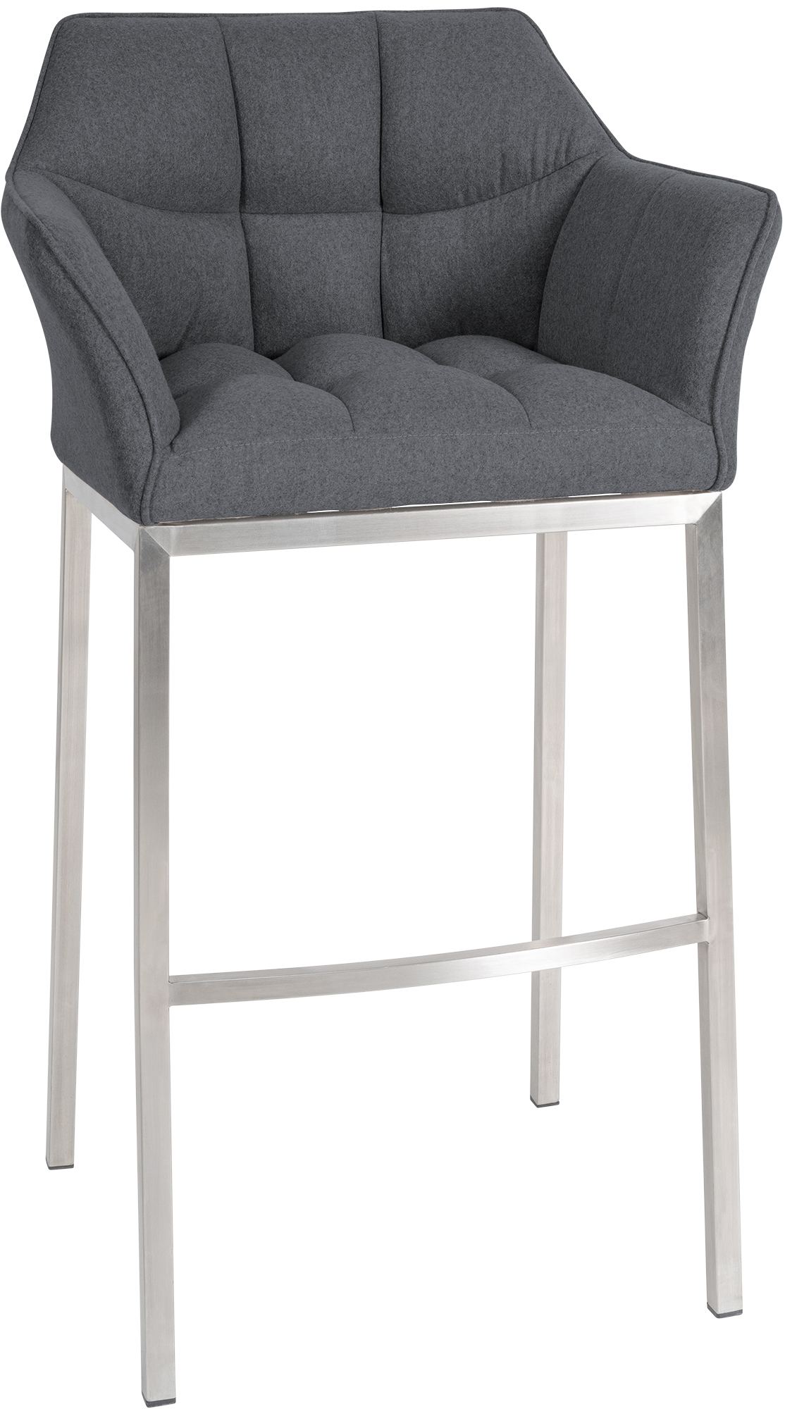 Tabouret de bar Damaso feutre avec piètement à quatre pieds