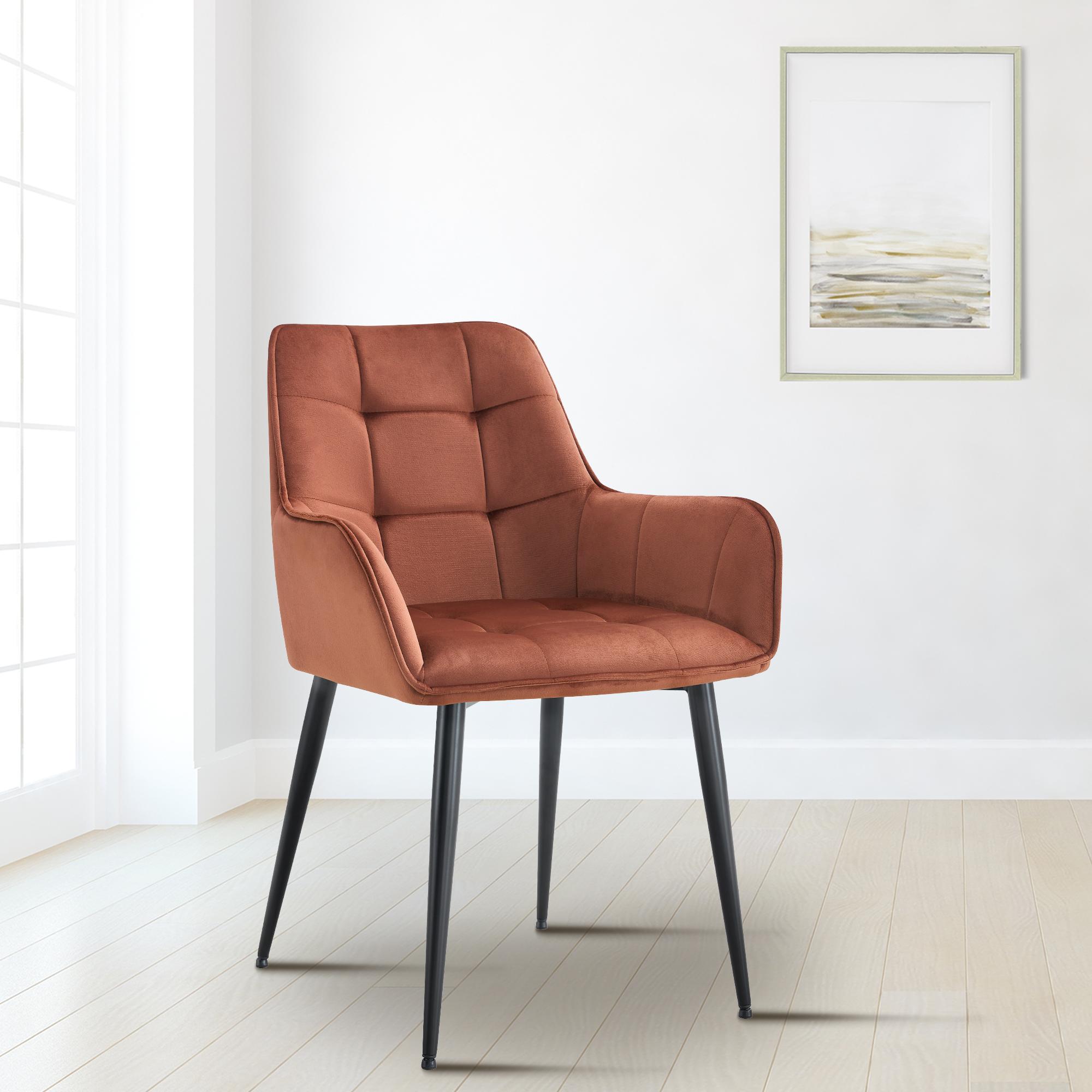 Lot de 2 chaises de salle à manger Ferndale velours