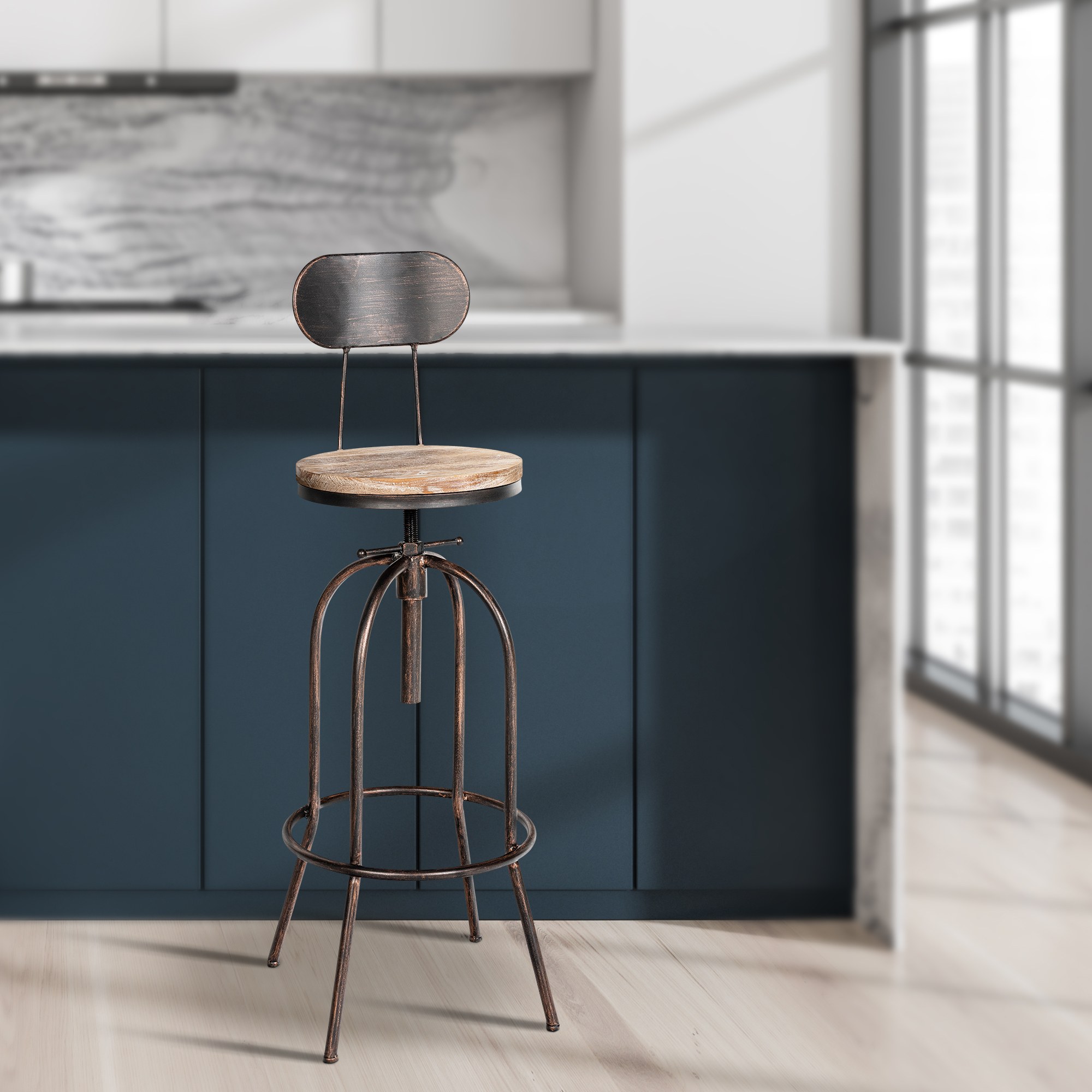 Lot de 2 tabourets de bar Pino
