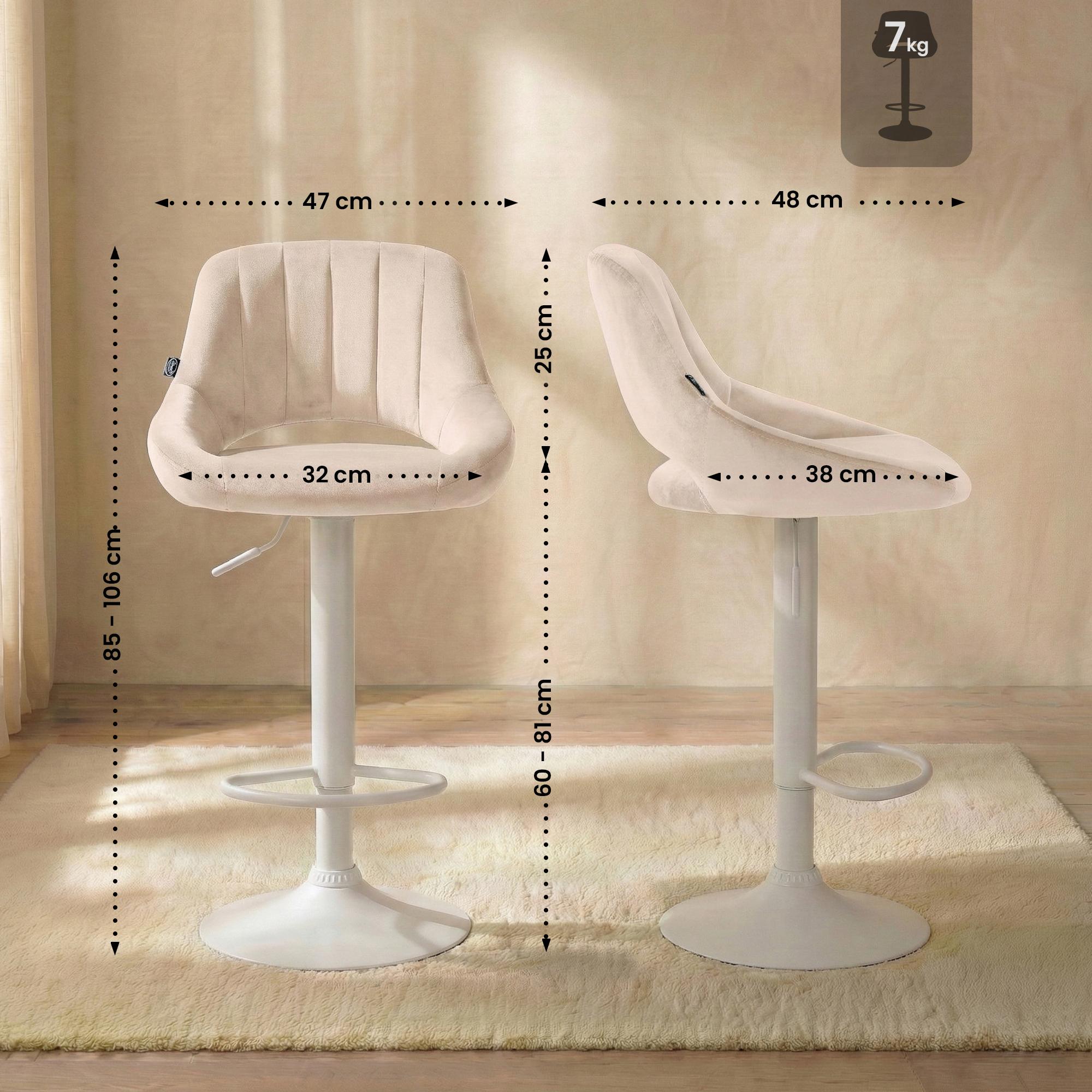 Tabouret de bar Milet en velours