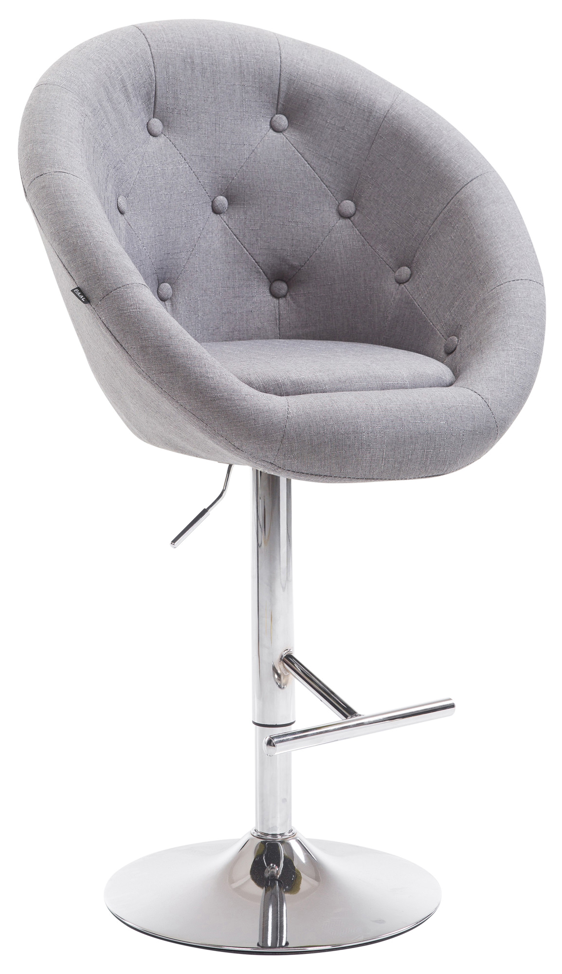 Tabouret de bar London V2 en tissu avec Pied et Repose-pieds en métal