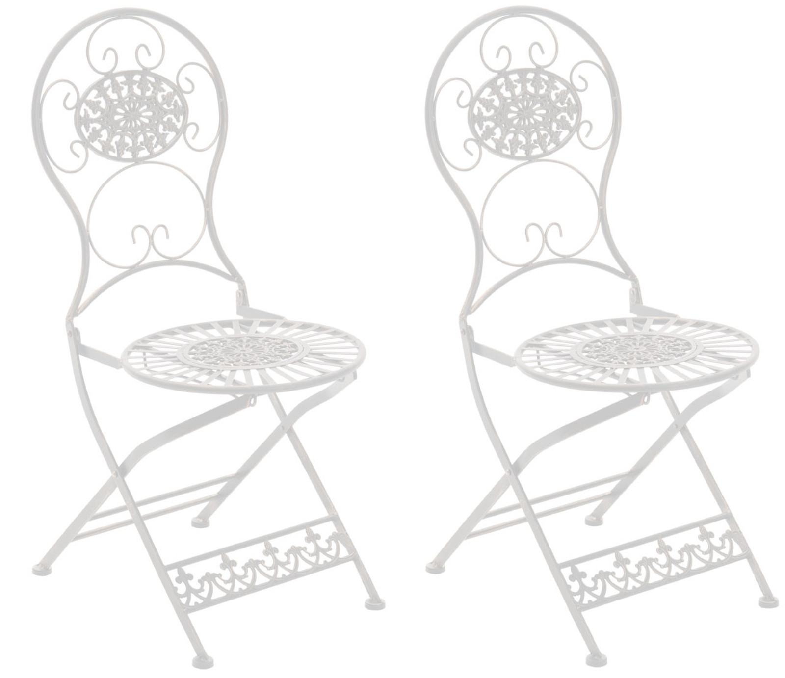 Lot de 2 Chaises de jardin pliables Mani en fer forgé
