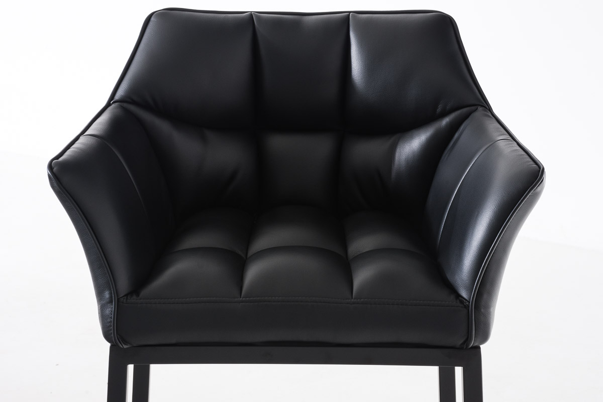 Ensemble de 2 tabourets de bar Damaso en similicuir avec piétement en métal