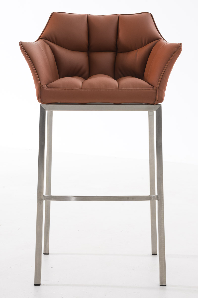 Ensemble de 2 tabourets de bar Damaso en similicuir avec piétement en métal