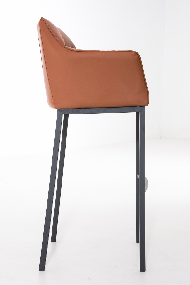 Ensemble de 2 tabourets de bar Damaso en similicuir avec piétement en métal