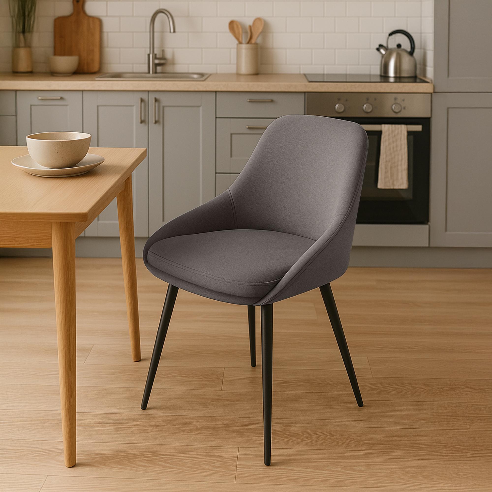 Chaise de salle à manger Elmira velours