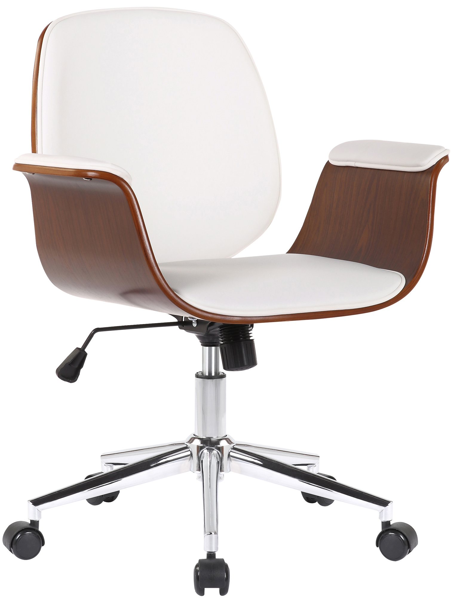 Fauteuil de bureau Kemberg en similicuir avec coque d'assise en bois