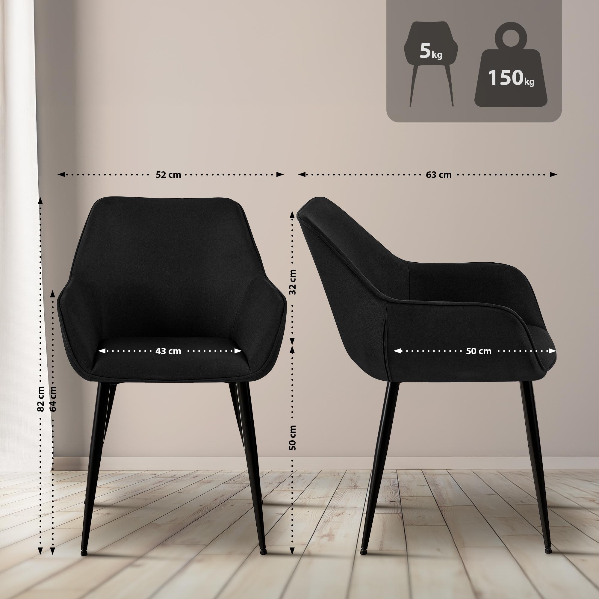 Lot de 2 chaises de salle à manger Luena